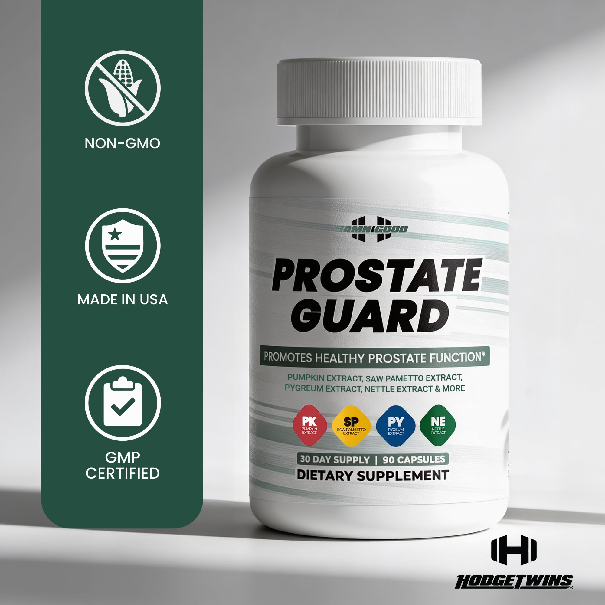 DAMN GOOD The Hodge Twins Prostate Guard - 90 Capsules Guard Vitality Complex – Comfort Blend for Nighttime Routine, Restful Rhythm - Men's Supplements for Health Supports Relaxation DAMN GOOD uk supplements