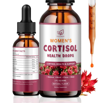 Cortisol Manager Liquid Drops, Cortisol Supplements for Women, with magnesium ashwagandha, rhodiola rosea,l-theanine,Phosphatidylserine-Promote Relaxation and Support Mood- 30 Day Vegan Supply Fzjjyana uk supplements