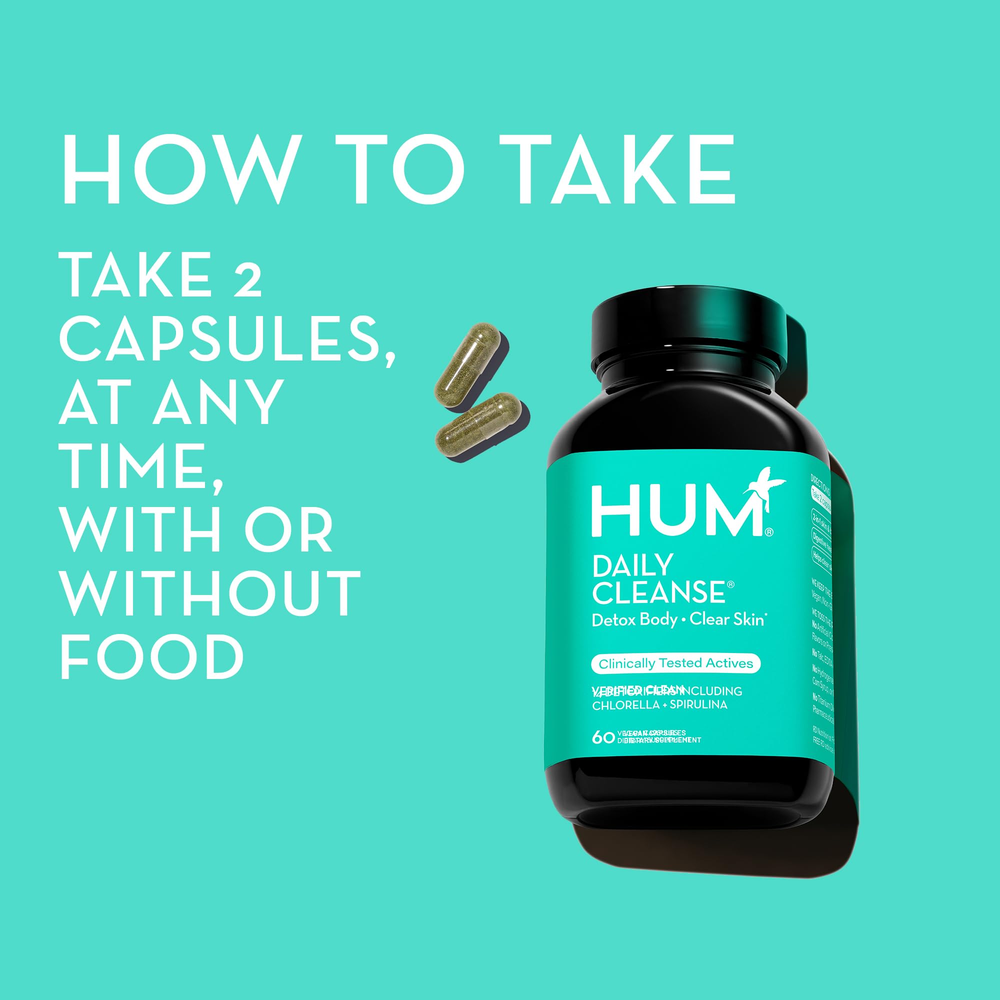 HUM Daily Cleanse Acne Supplements - Support for Clear Skin & Improved Digestion HUM uk supplements