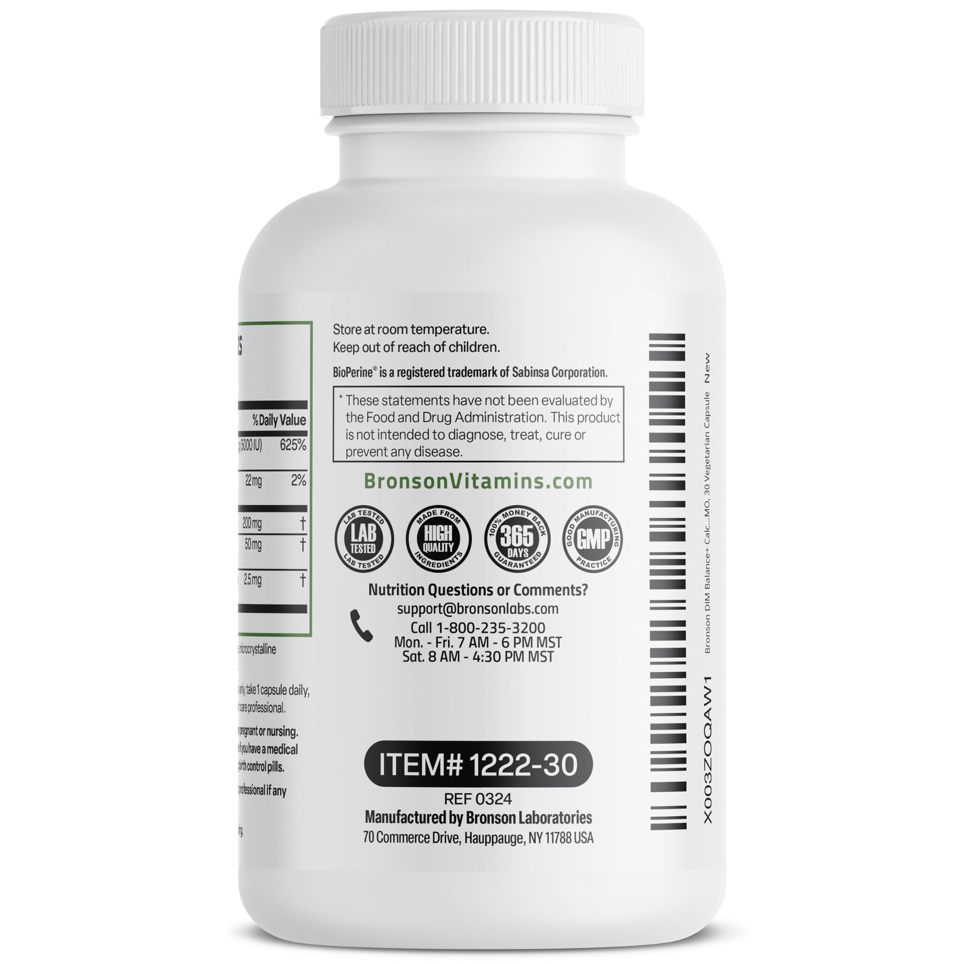 Bronson DIM Balance+ Calcium D-Glucarate, Broccoli Sprouts and Vitamin D3 200 MG of DIM per Capsule Supports Estrogen Metabolism and Balanced Hormone Levels Non-GMO, 30 Vegetarian Capsules Bronson uk supplements