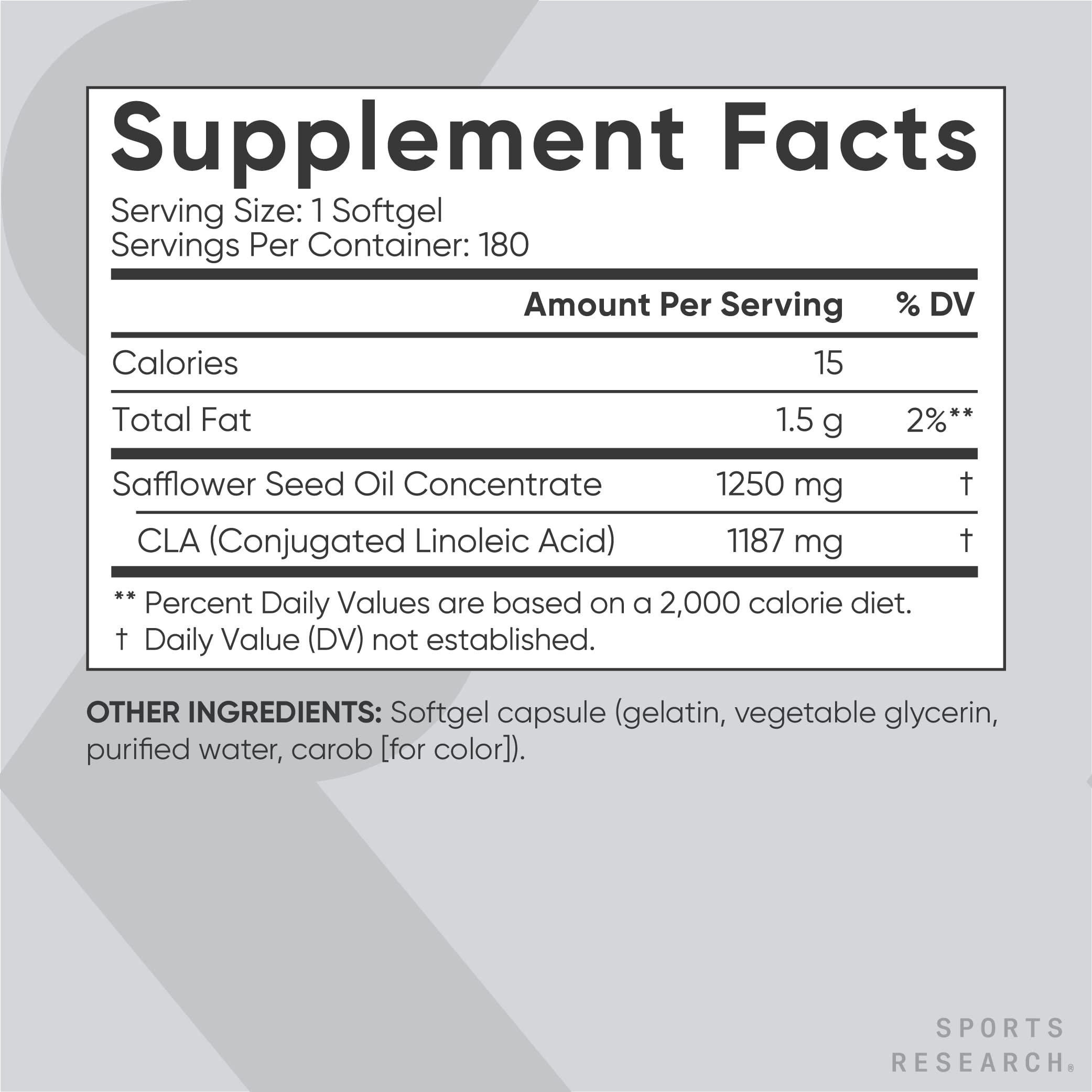 Sports Research CLA - 1250mg with Active Conjugated Linoleic Acid for Men and Women Sports Research uk supplements