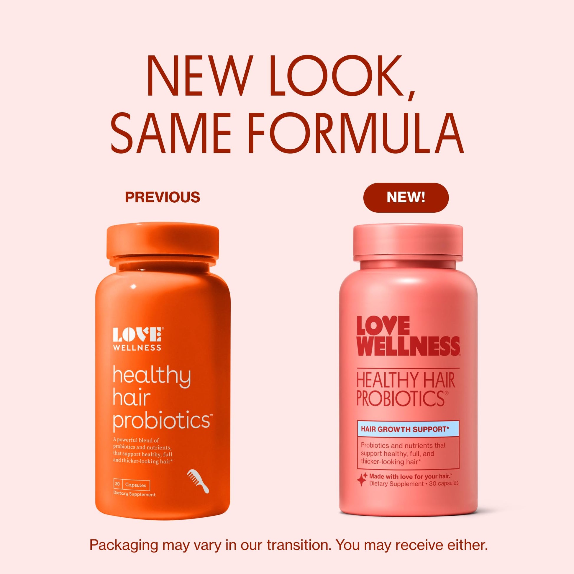Love Wellness Healthy Hair Probiotics | Support Hair Growth with Biotin and Vitamin B12 & B6 | Supplement for Healthy Scalp & Thicker, Fuller Looking Hair | Safe & Effective | 30 Capsules Love Wellness uk supplements