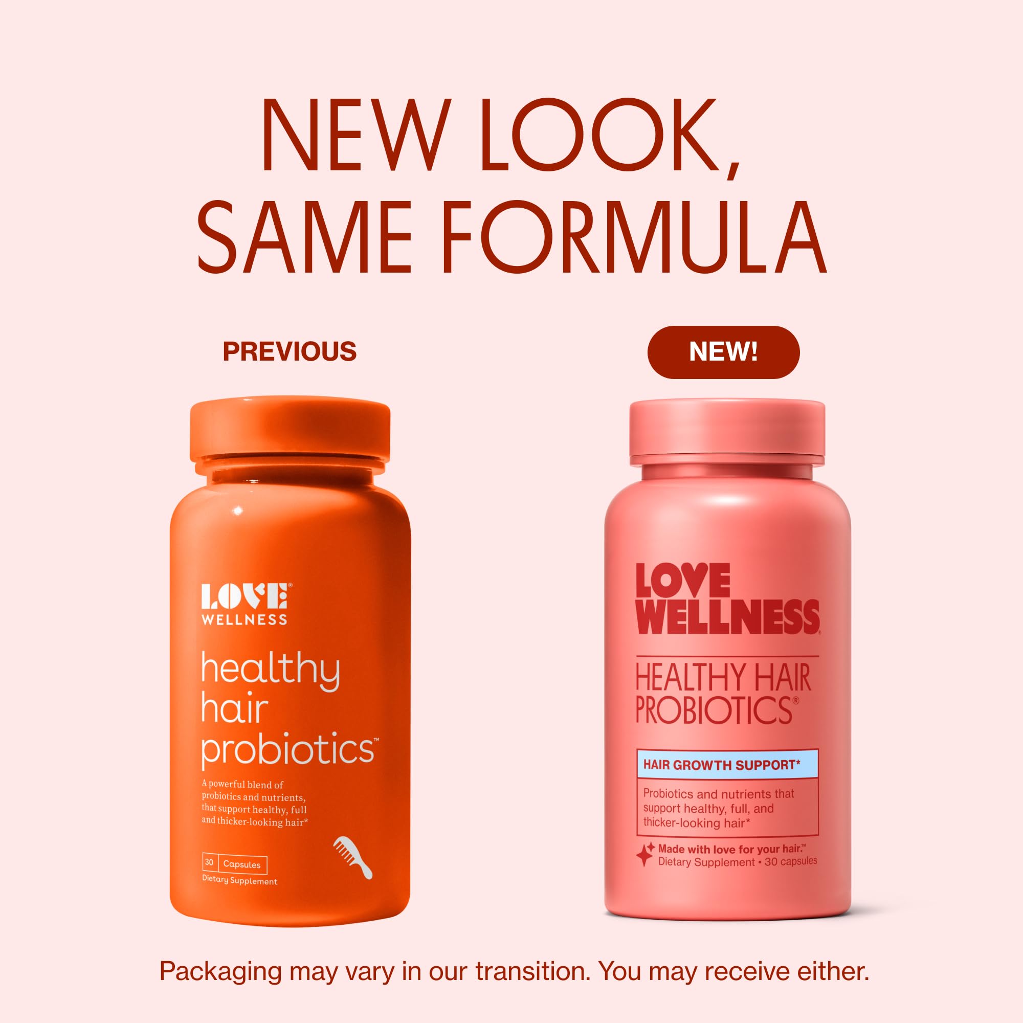 Love Wellness Healthy Hair Probiotics | Support Hair Growth with Biotin and Vitamin B12 & B6 | Supplement for Healthy Scalp & Thicker, Fuller Looking Hair | Safe & Effective | 30 Capsules Love Wellness uk supplements