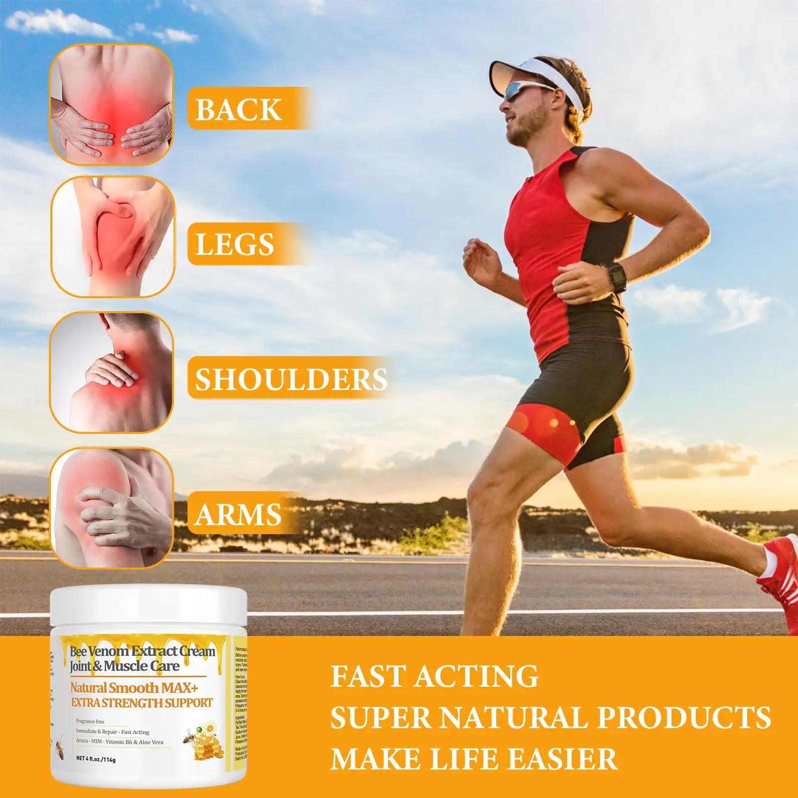 HIKCOSLLY New Zealand Bee Venom Cream, High Strength Recovery Muscle Joint Cream, Natural Organic, Soothe Back, Neck, Hands, Feet, Shoulder, Leg, Knee, Ankle Pain HIKCOSLLY uk supplements