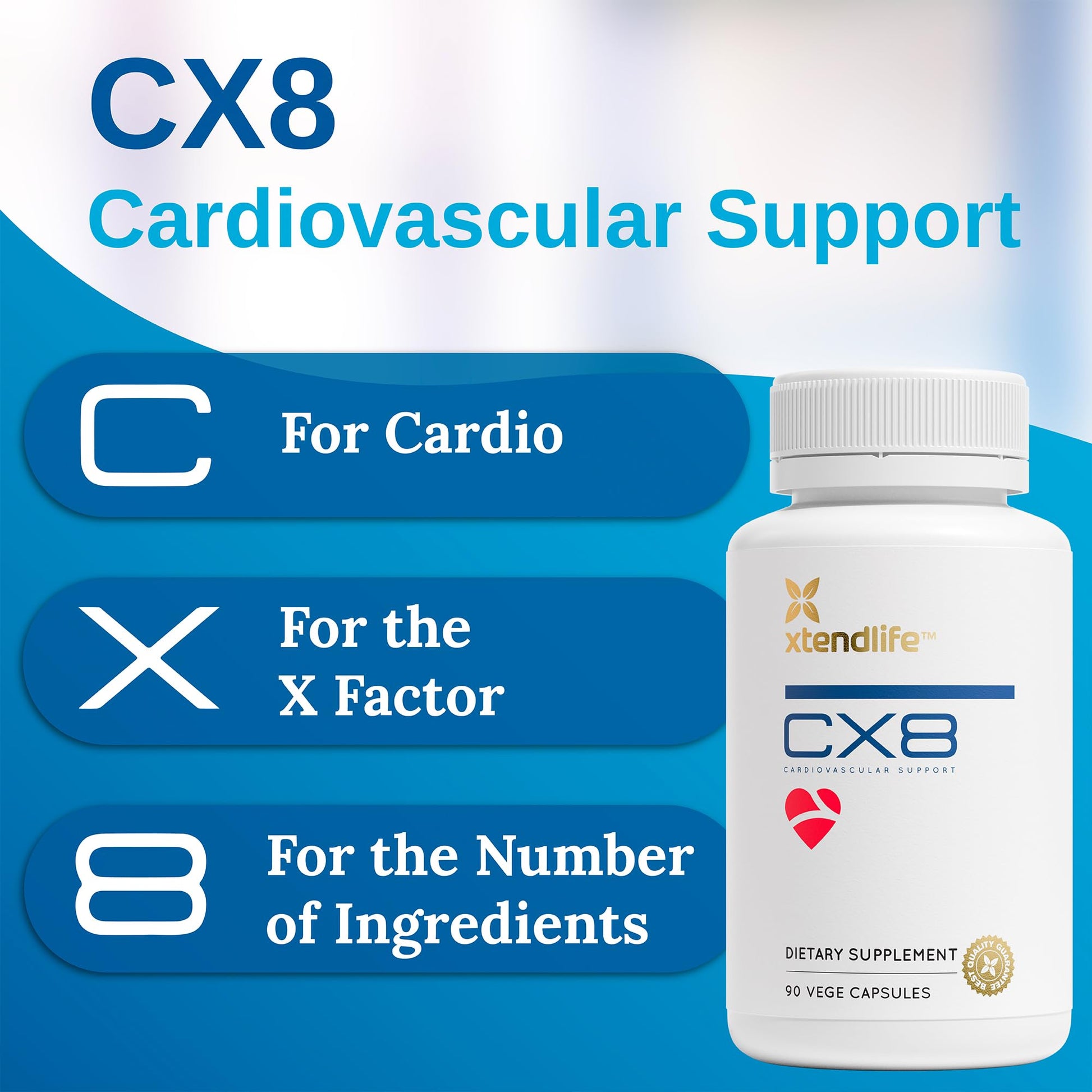 Xtendlife CX8 Heart Health Supplement for Cardiovascular Support, Circulation, and Arterial Health - with Vitamin K2 MK7, D3, Tocotrienols, and Sea Buckthorn-30 Day Supply Xtendlife uk supplements