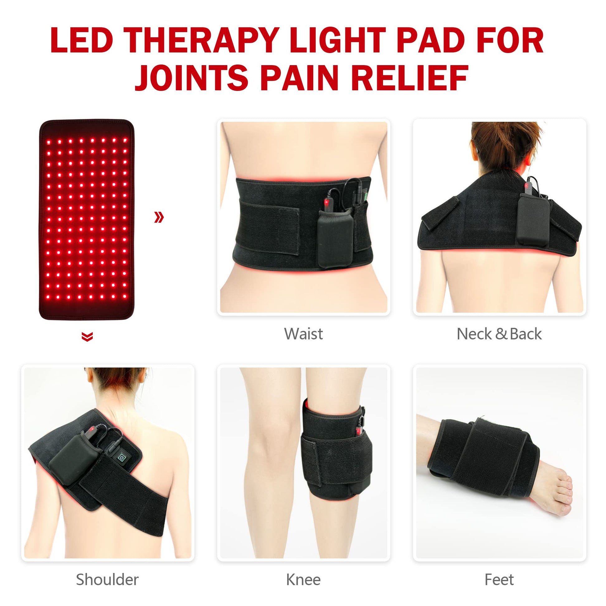 UTK Red Light Therapy Pad for Body Pain Relief, LED 660＆850nm Wearable Wrap Deep Therapy UTK uk supplements