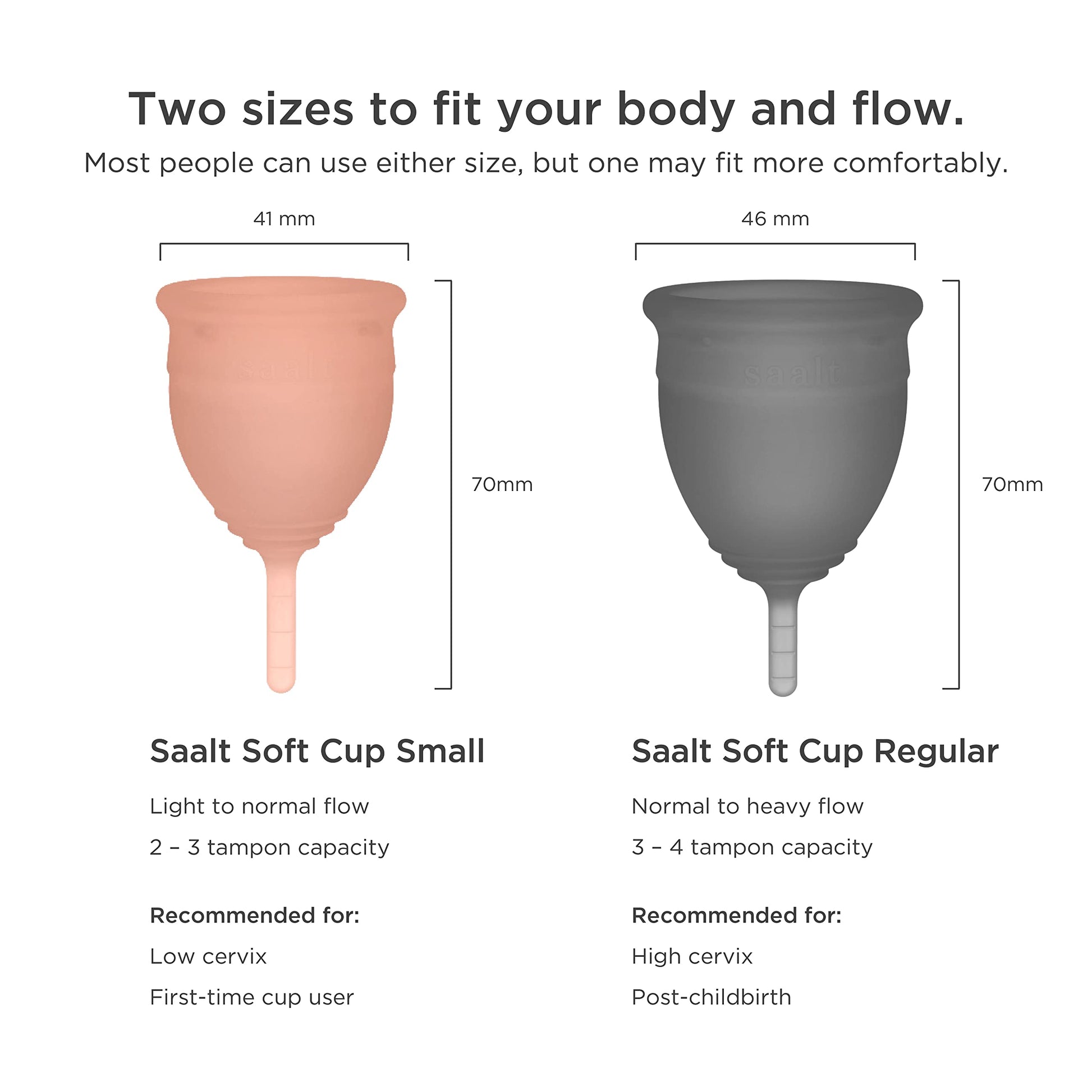 Saalt Soft Menstrual Cup - Best Sensitive Reusable Period Cup - Wear for 12 Hours - Tampon and Pad saalt uk supplements
