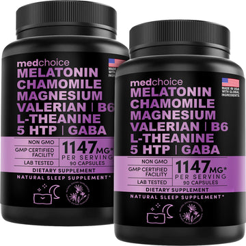 10-in-1 Melatonin Capsules - Melatonin 5mg Natural Sleep Aid for Adults MEDCHOICE uk supplements