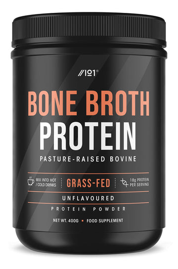 Bone Broth Beef Protein Powder - 400g - Unflavoured - 100% Grass-Fed & Pasture Raised Beef ALPHA01 uk supplements