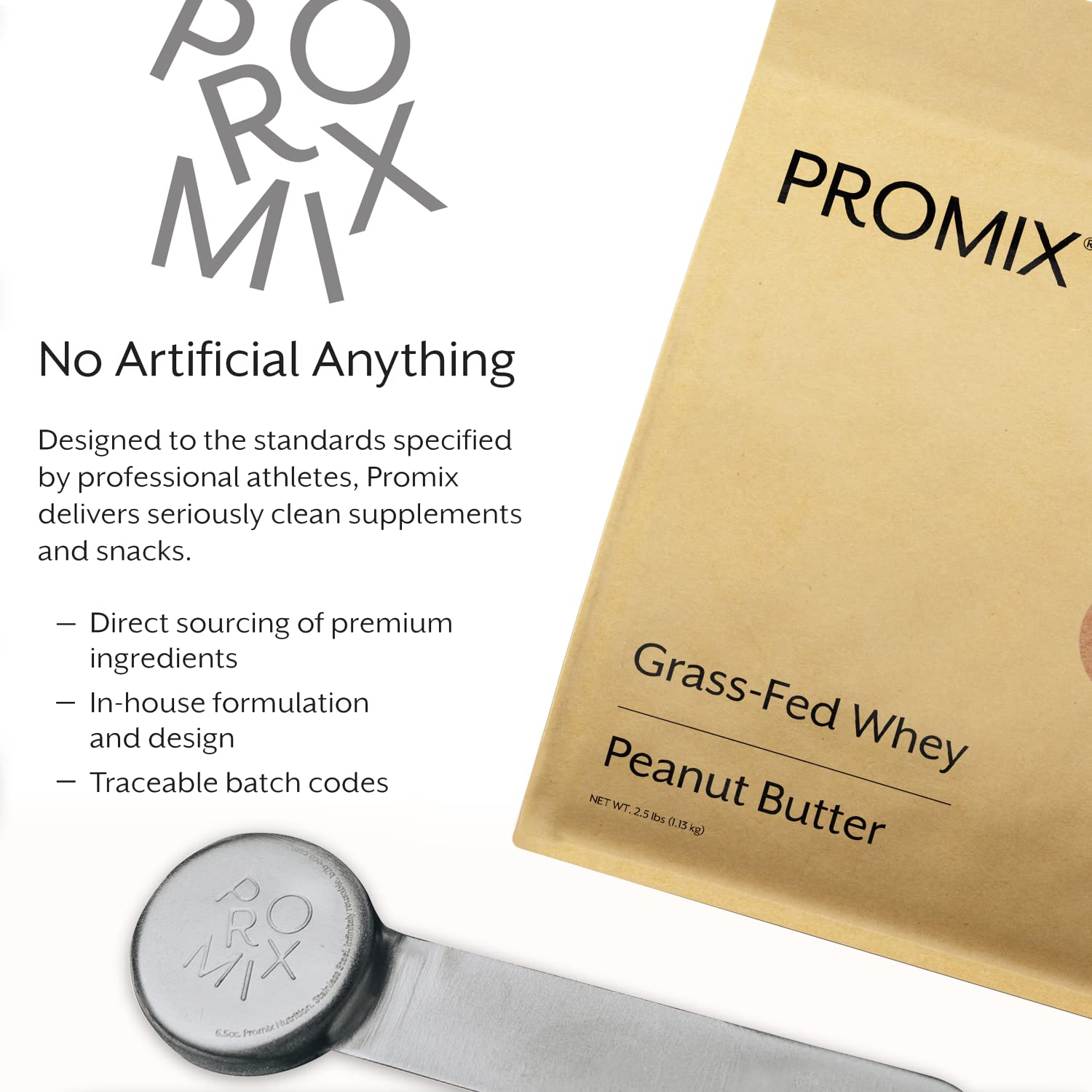 Promix Whey Protein Powder, Peanut Butter - 2.5lb Bulk - Grass-Fed & 100% All Natural ProMix Nutrition uk supplements