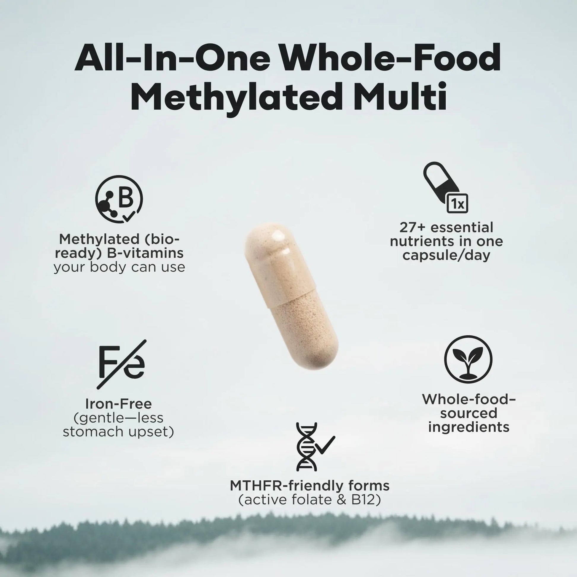 Wild Methylated Multivitamin for Women & Men | Daily Multi Vitamin | MTHFR Supplement Without Iron | Methylated B12, Folate, Vitamin C, A, K2, D, E Wild Foods uk supplements