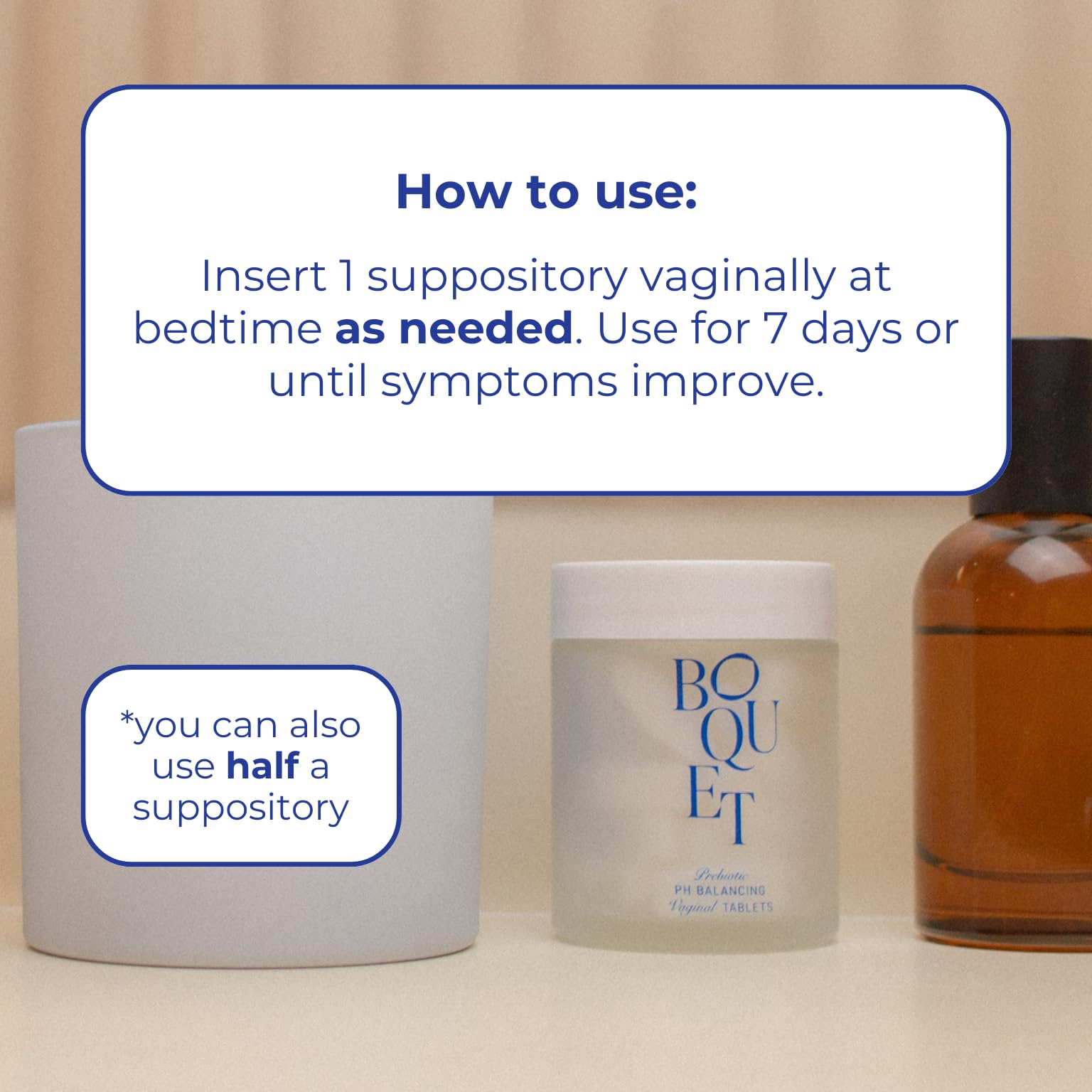 Boquet Vaginal Prebiotic Suppository- Relieve Odor, Prevent Bacterial Vaginosis, Balance pH Boquet uk supplements