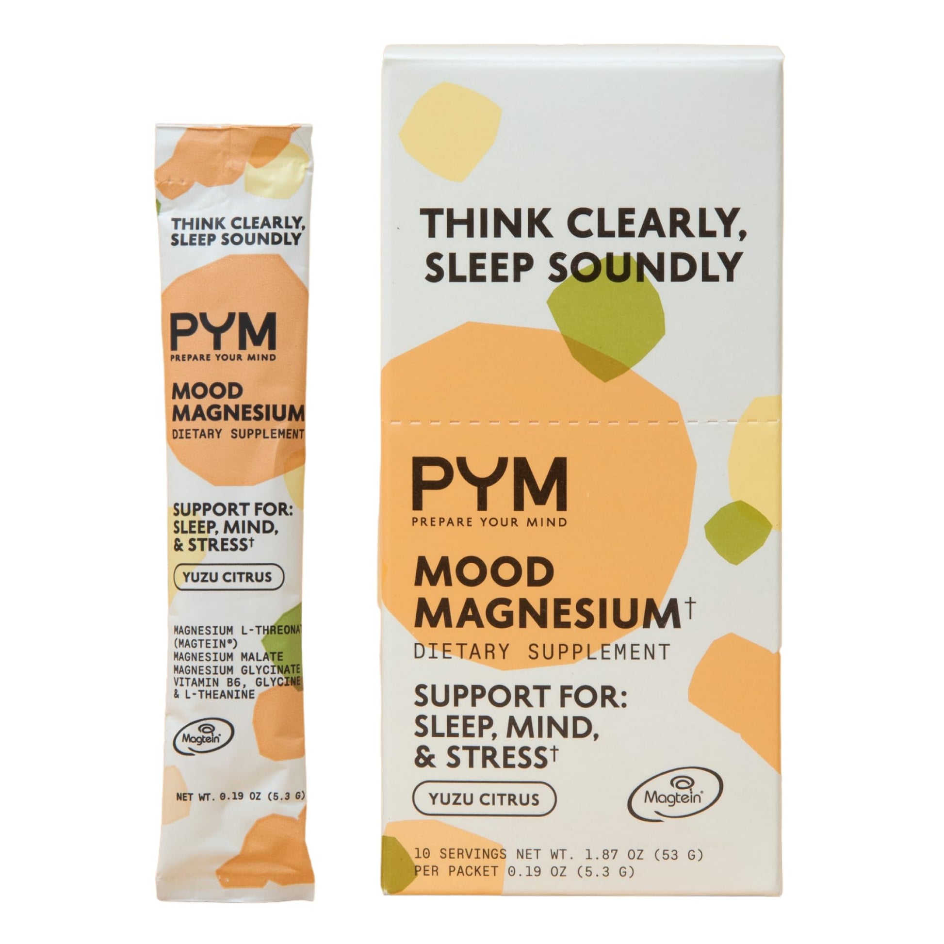PYM Mood Magnesium Powder Packets (10-Servings) Magnesium Glycinate, L-Threonate & Malate Powder | Aid & Mood Support Supplement for Stress PYM Health uk supplements