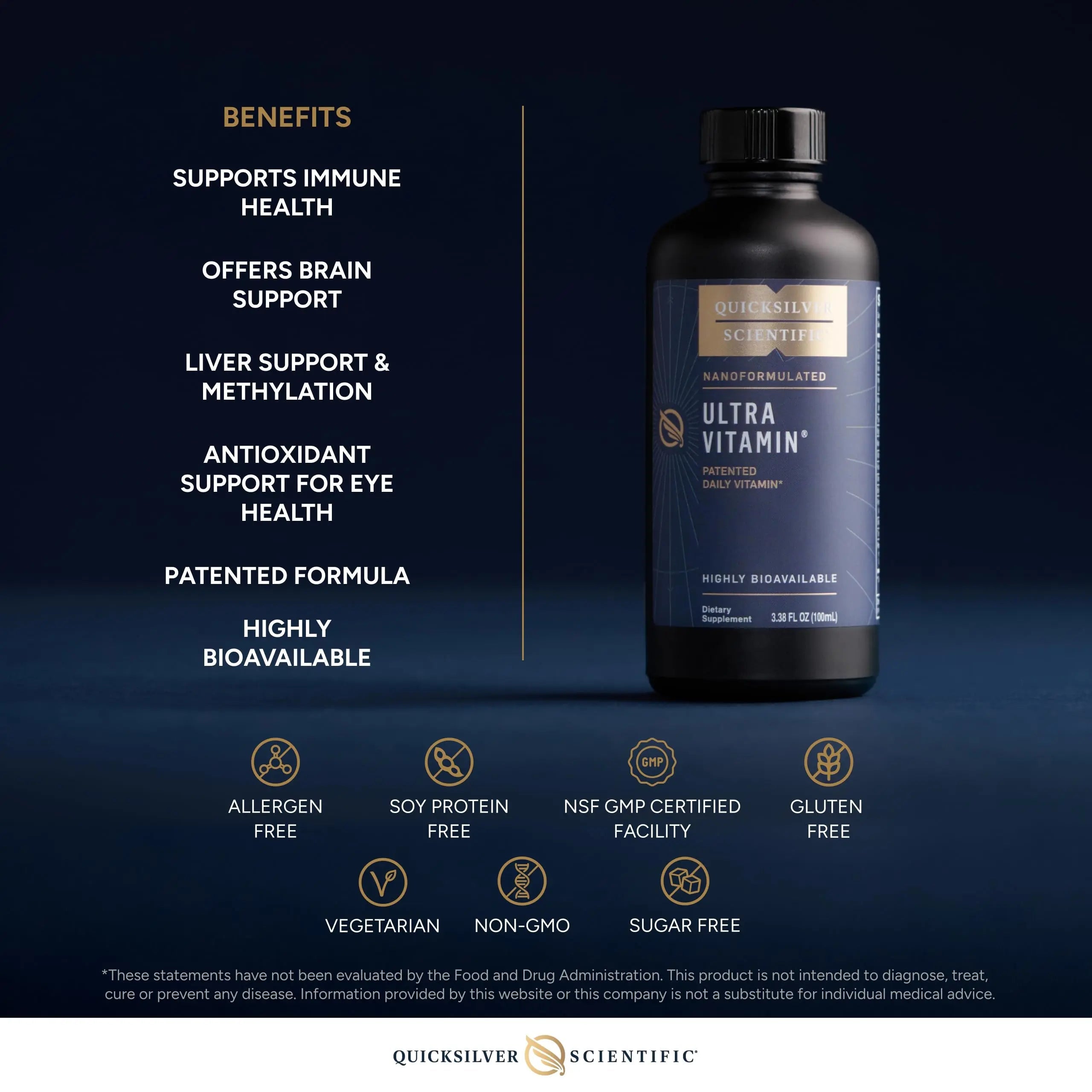 Quicksilver Scientific Liposomal Ultra Vitamin - Liquid Multivitamin & Antioxidant Supplement for Energy, Liver Health & Brain Support Quicksilver Scientific uk supplements