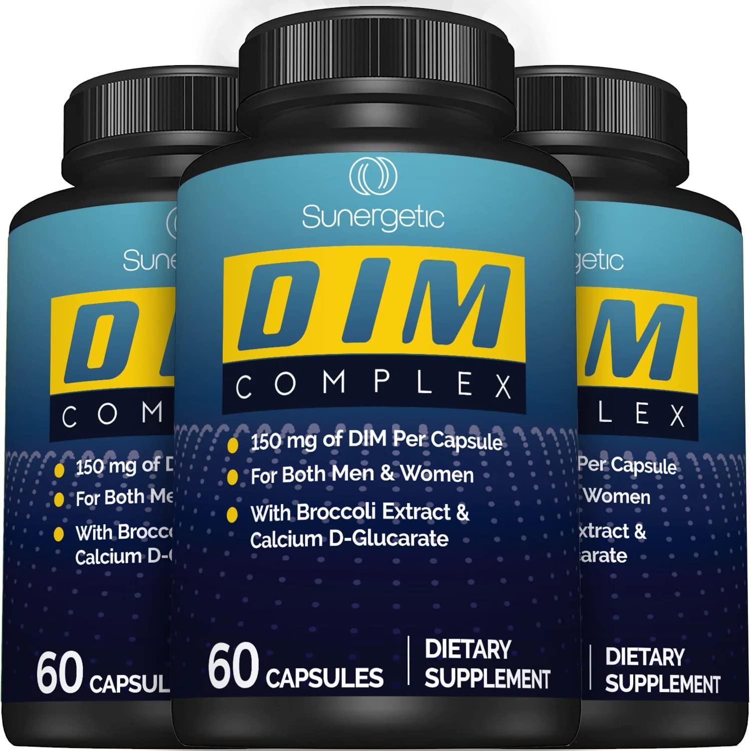 Premium DIM Supplement–Includes 150mg DIM (diindolylmethane), Broccoli, Calcium D Sunergetic uk supplements