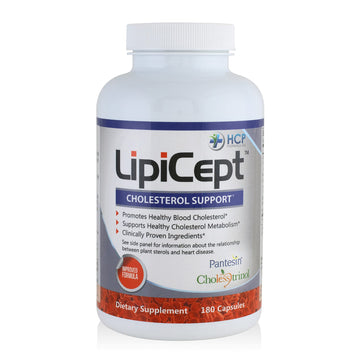 HCP Formulas - LipiCept - Natural Cholesterol Support Formula with Plant Sterols - Maintain Healthy Cholesterol Levels Already Within a Normal Range - Vegetarian - Dietary Supplement - 180 Caps HCP Formulas uk supplements