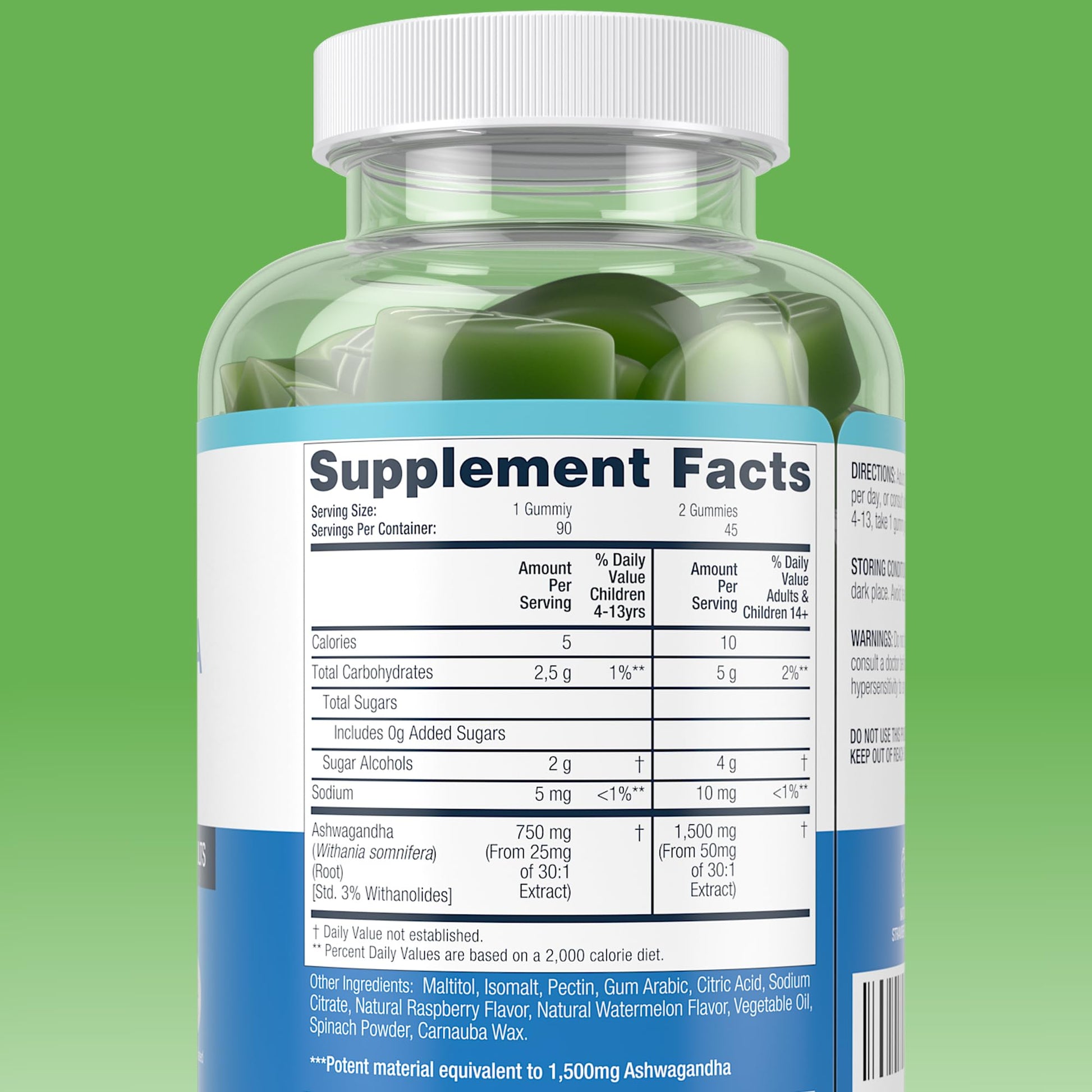 Sugar-Free Ashwagandha Gummies for Stress, Sleep & Mood Support - High-Potency 30:1 Ashwagandha Supplement Extract - Vegan Adaptogen Supplement for Women & Men, Natural Flavor, Plant-Based, 90 Gummies Purify Life uk supplements
