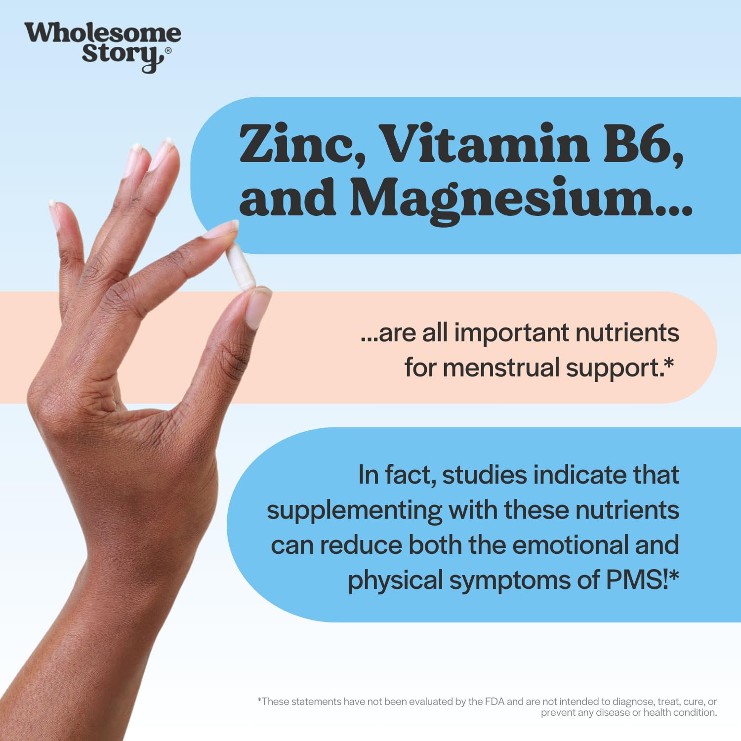 Zinc Picolinate, Magnesium Glycinate Supplements with P5P Vitamin B6 | Magnesium and Zinc Vitamin | Reproductive & Fertility Health, Hormone Balance, Immune System Support | 30 Day Supply Wholesome Story uk supplements