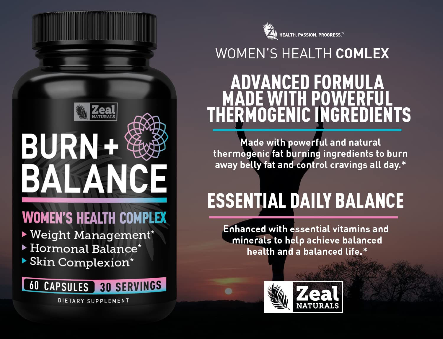 Zeal Naturals Weight Loss Support for Women + Daily Balance Vitamins (Iron, Vitamin D, Setria®, Folate) Premium Diet Support Pills for Women+ Multivitamin and Hormone Support Zeal Naturals uk supplements