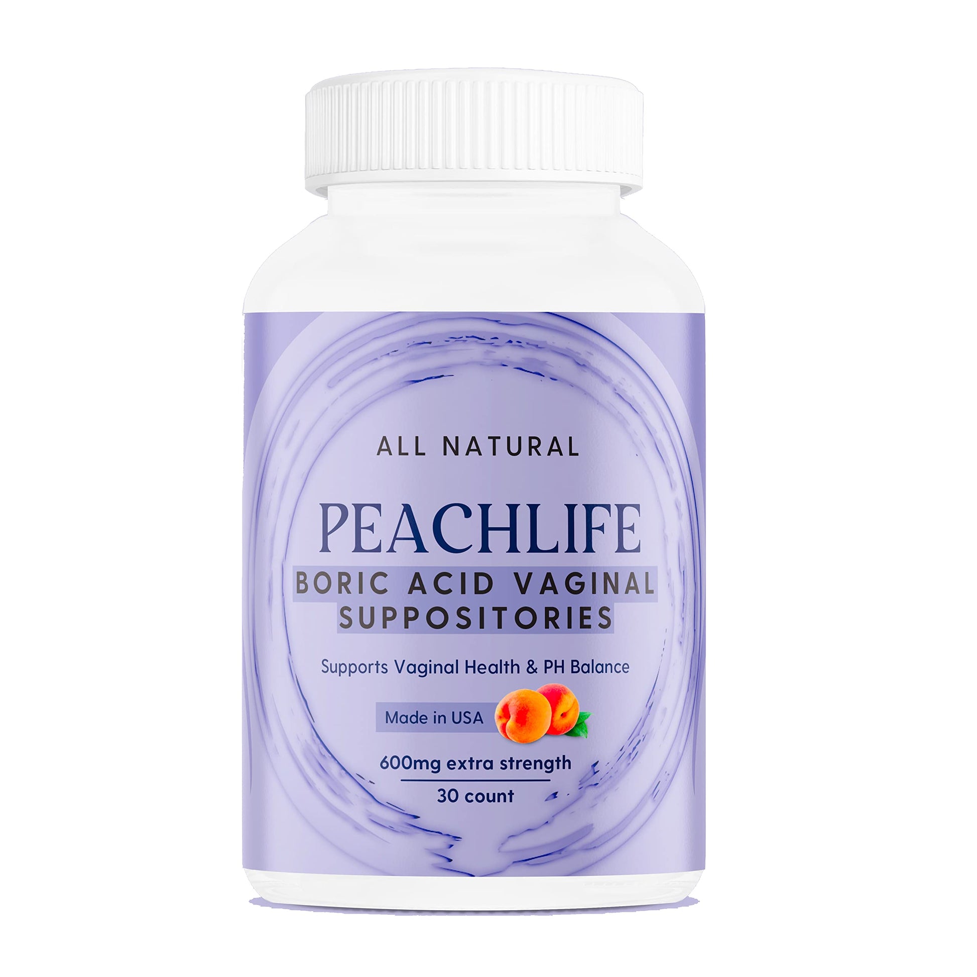 Peachlife Boric Acid Suppositories in Vegetable Capsules - USA Made - Vaginal pH Peachlife uk supplements