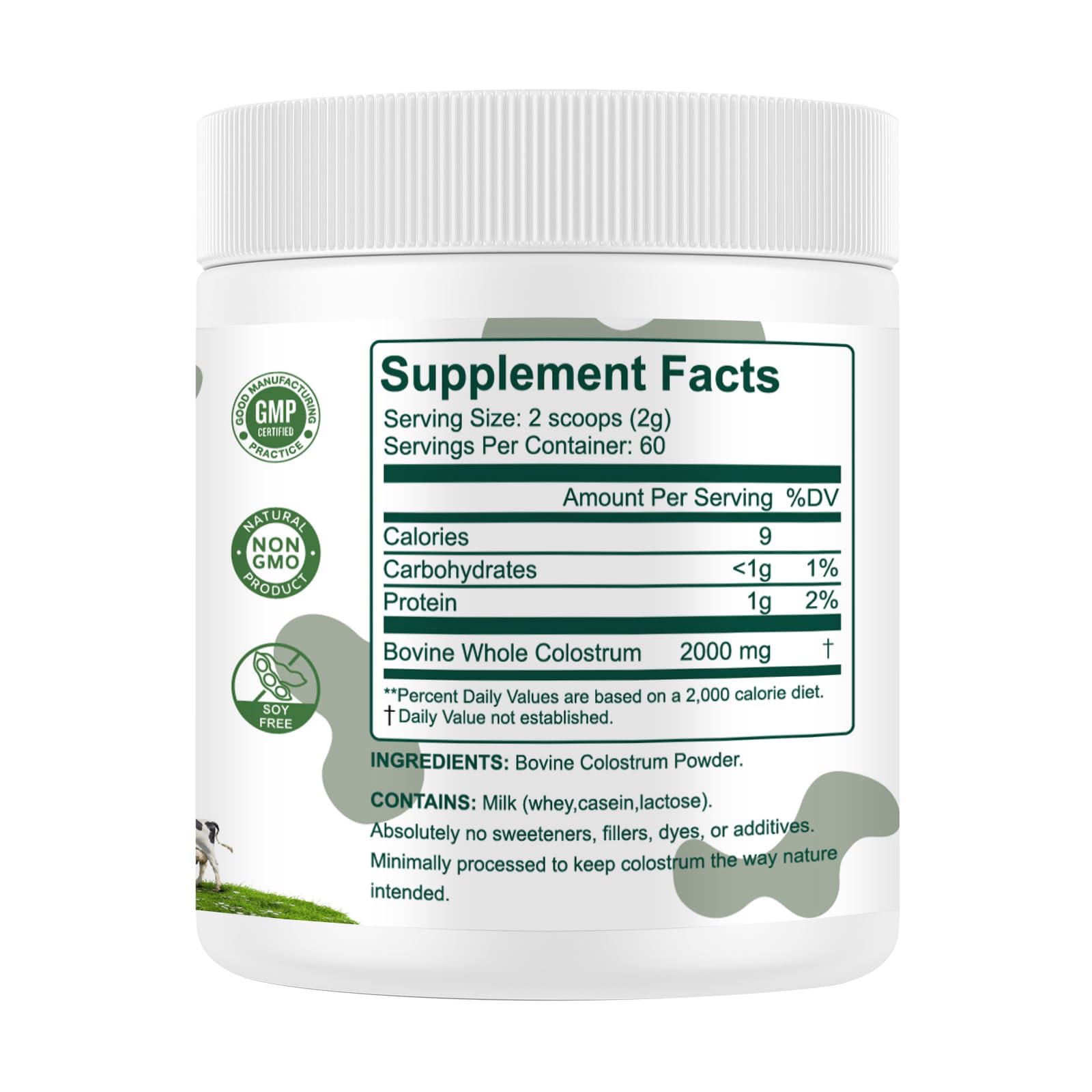 MICYDELAS Bovine Colostrum Supplement Powder 50% IgG Premium Bovine Colostrum for Gut Health Support, Immune Support, Muscle Recovery & Overall Wellness, Grass Fed, Non-GMO, Unflavored, 60 Servings MICYDELAS uk supplements