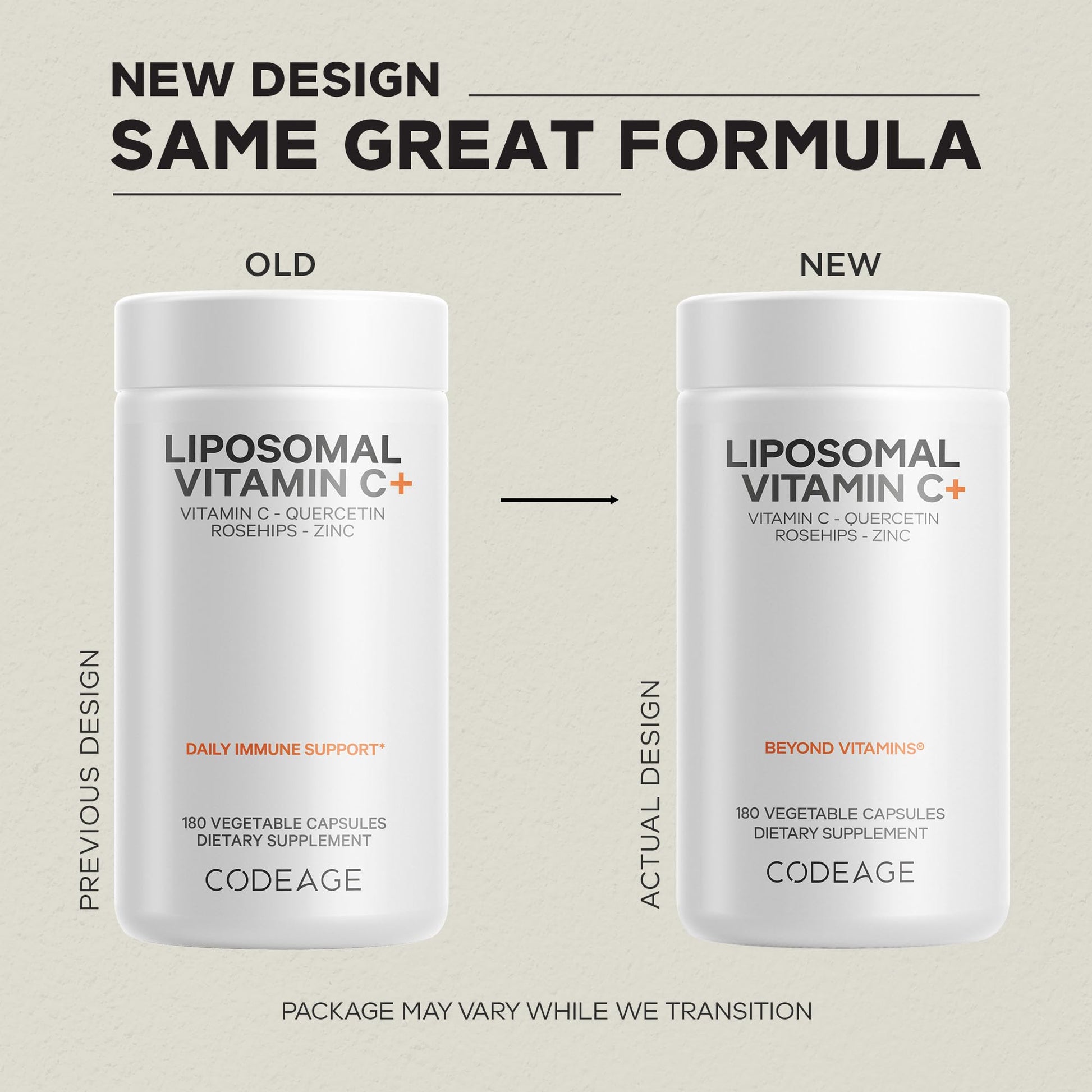 Codeage Liposomal Vitamin C 1500mg with Zinc, Elderberry, Citrus Bioflavonoids Grapefruit, Lemon, Orange Powder, Quercetin & Rose Hips Fruit – Vegan Supplement - Non-GMO, Vegan Pills, 180 Capsules Codeage uk supplements