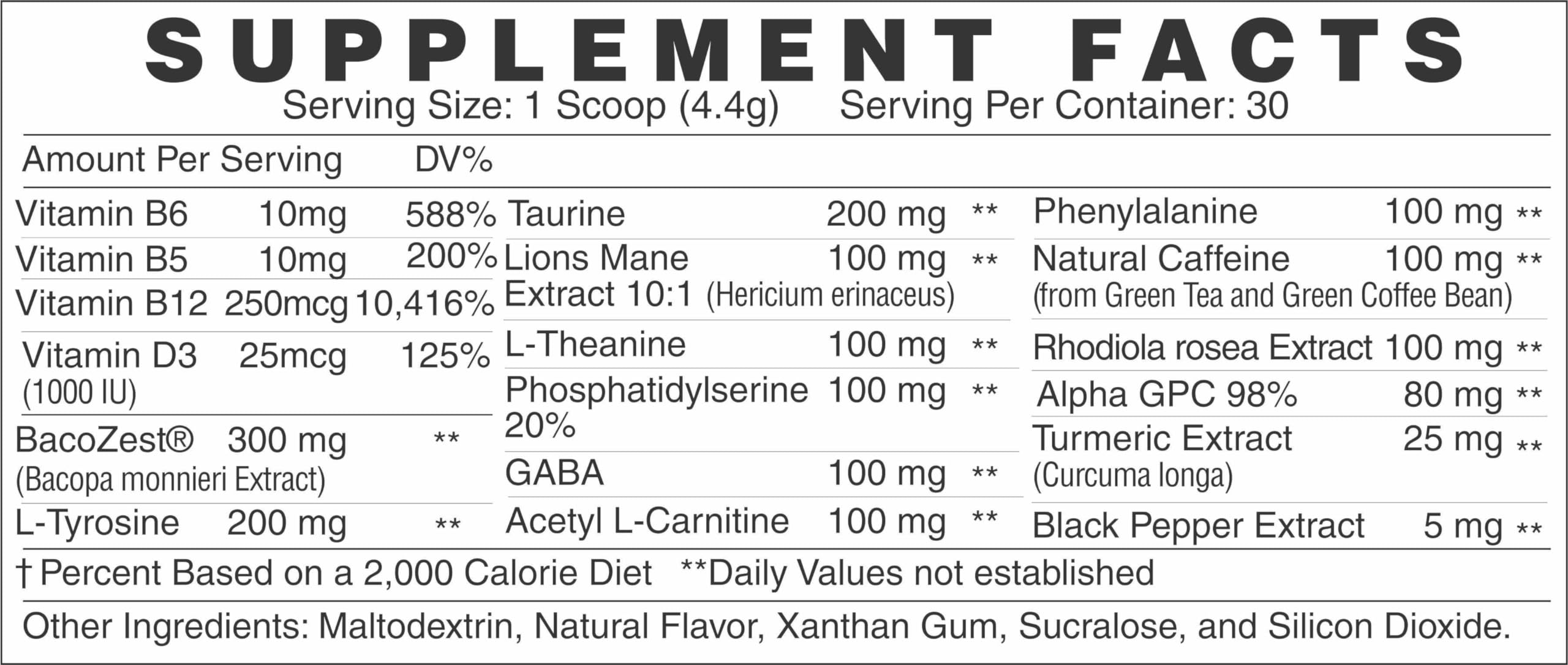 GMU SPORT Nootro-Prime Brain Boost - Focus Brain Supplement - Mushroom Supplement Powder with Alpha GPC, Nootropic Brain Supplements for Memory and Focus with Lions Mane, 30 Servings, Tropical Flavor GMU SPORT uk supplements