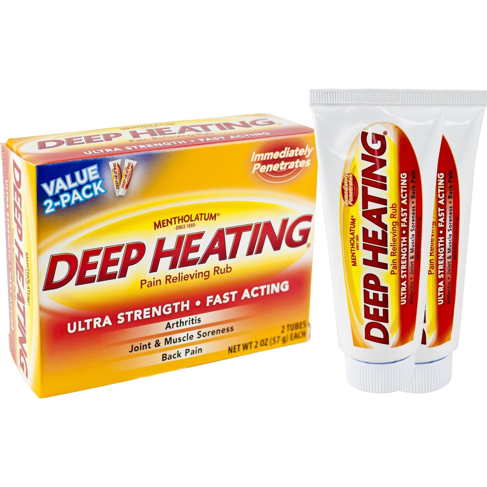 Mentholatum Deep Heating Pain Relieving Rub, Ultra Strength, 2 Tubes each, Pack of 5 Mentholatum uk supplements