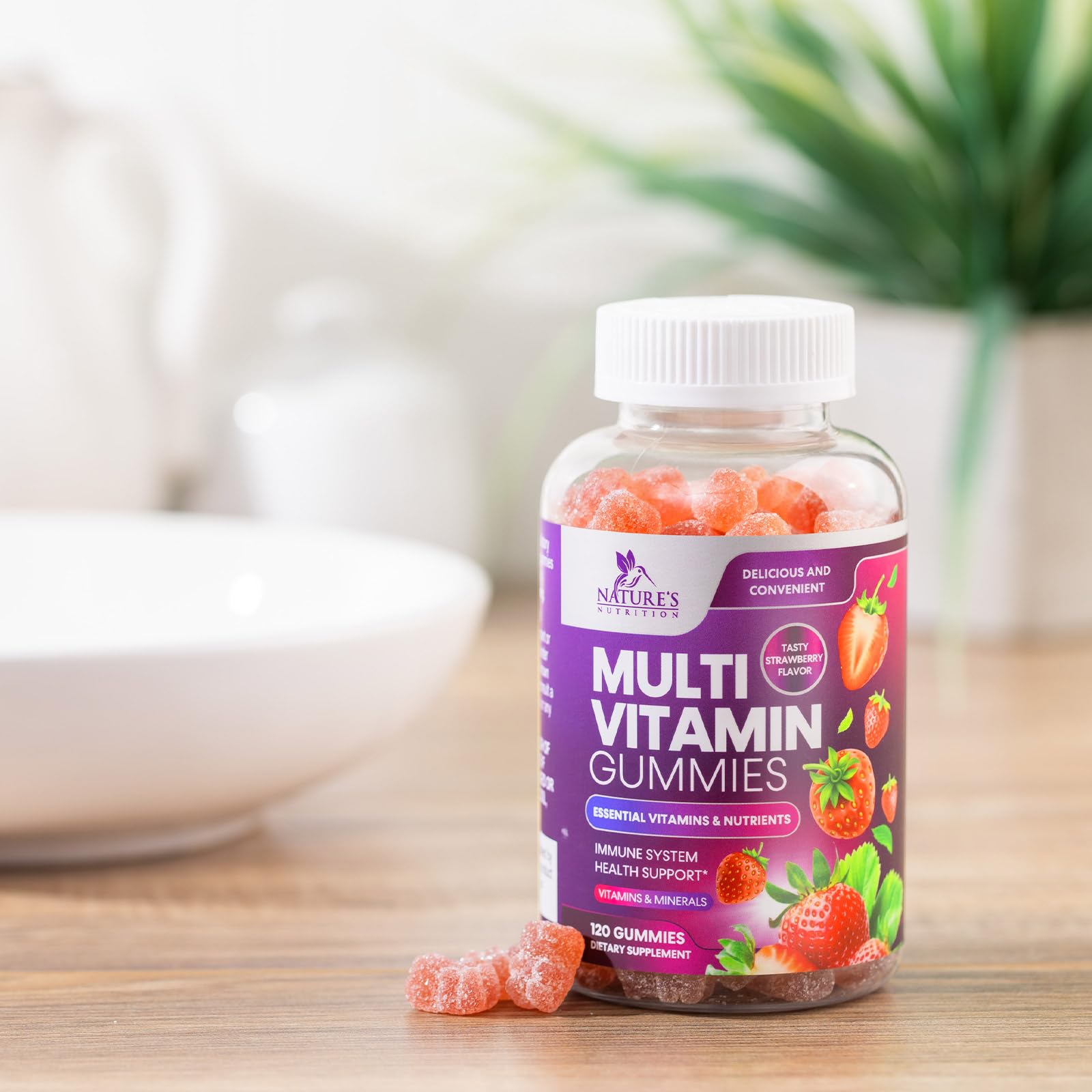 Multivitamin Gummies for Adults - Daily Adult Multivitamins Gummy with Vitamins A, C, D, B12 for Women & Men Nature's Nutrition uk supplements