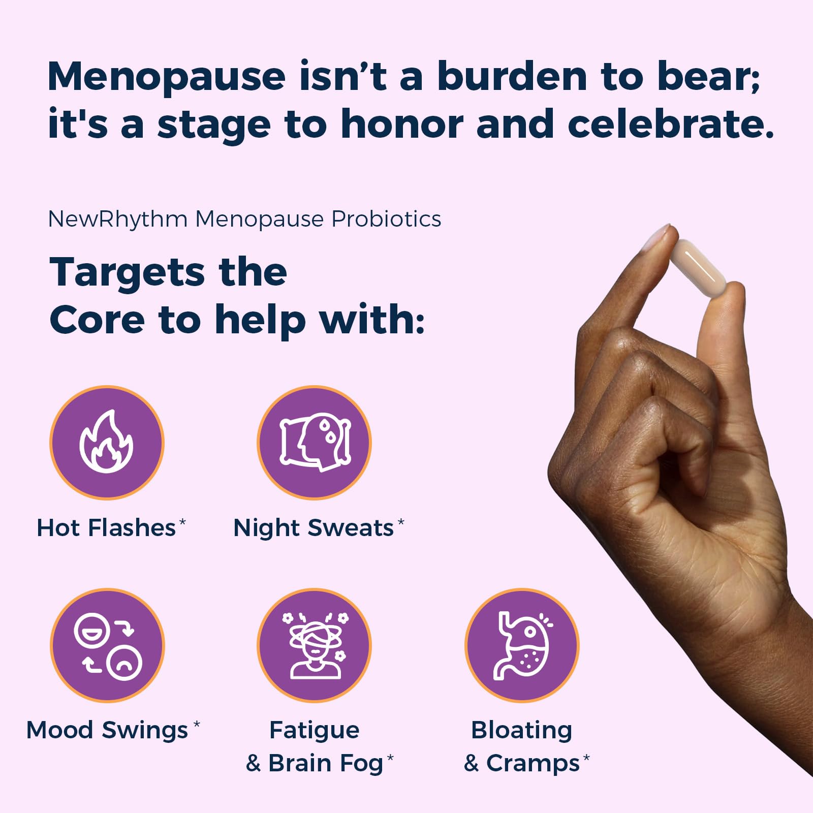 NewRhythm Menopause Probiotics for Women, 7-in-1 Relief, Prebiotics, Black Cohosh Trans-Resveratrol Chasteberry Red Clover Dong Quai, Hot Flashes Night Sweats, No Soy, No Estrogen, 30 Ct NewRhythm uk supplements