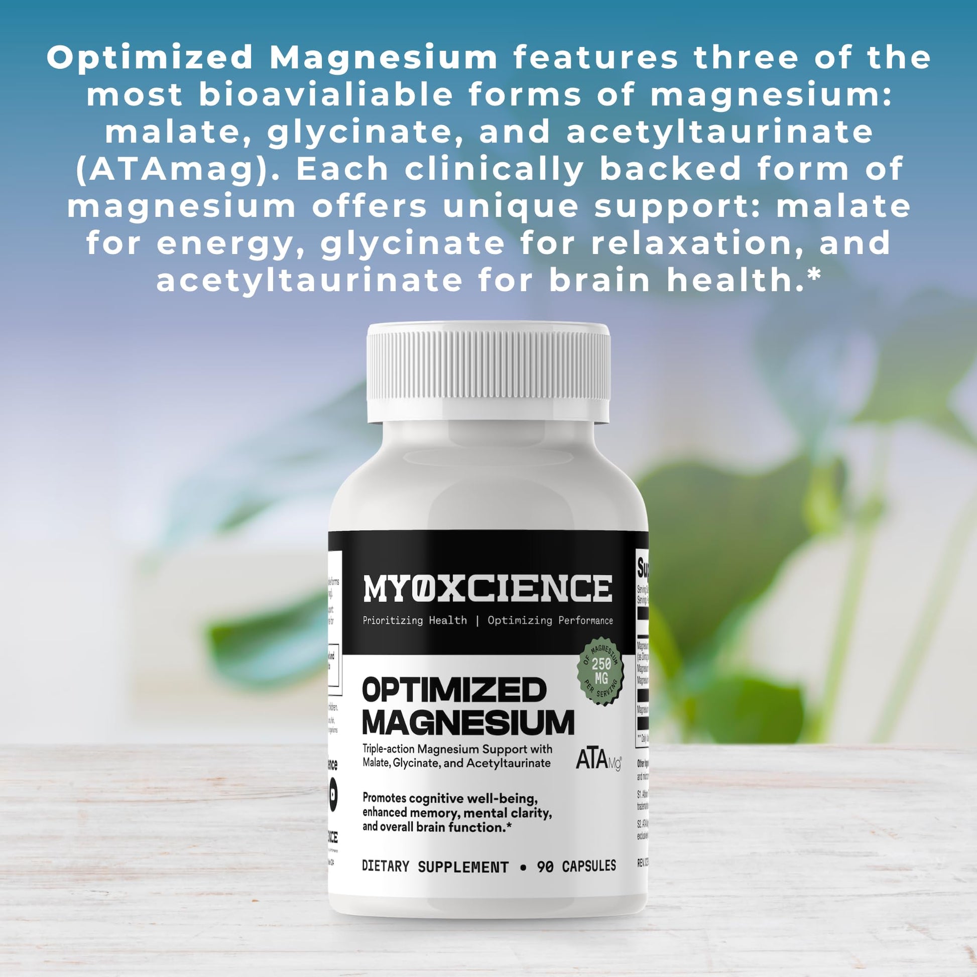 MYOXCIENCE Optimized Magnesium Glycinate + Magnesium Taurate (as ATAmag®) for High Brain Bioavailability to Support Stress Relief and Sleep | 30 Servings MYOXCIENCE uk supplements