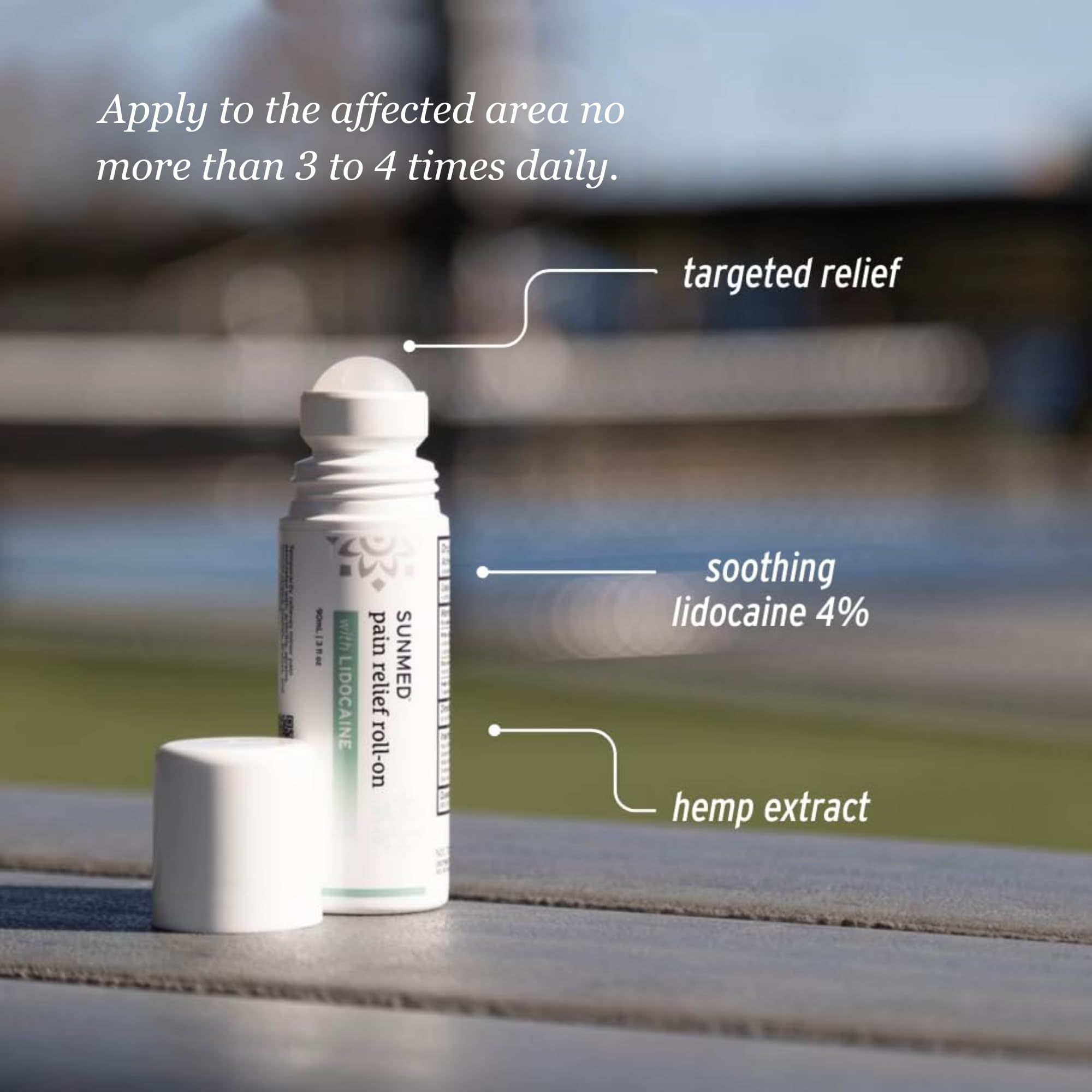 SUNMED Lidocaine 4% Roll-On Pain Relief – Targeted Topical Hemp Oil Extract for Muscle, Joint & Discomfort Relief – Portable Recovery Solution for Athletes – Quick Numbing Action, 3oz SUNMED uk supplements
