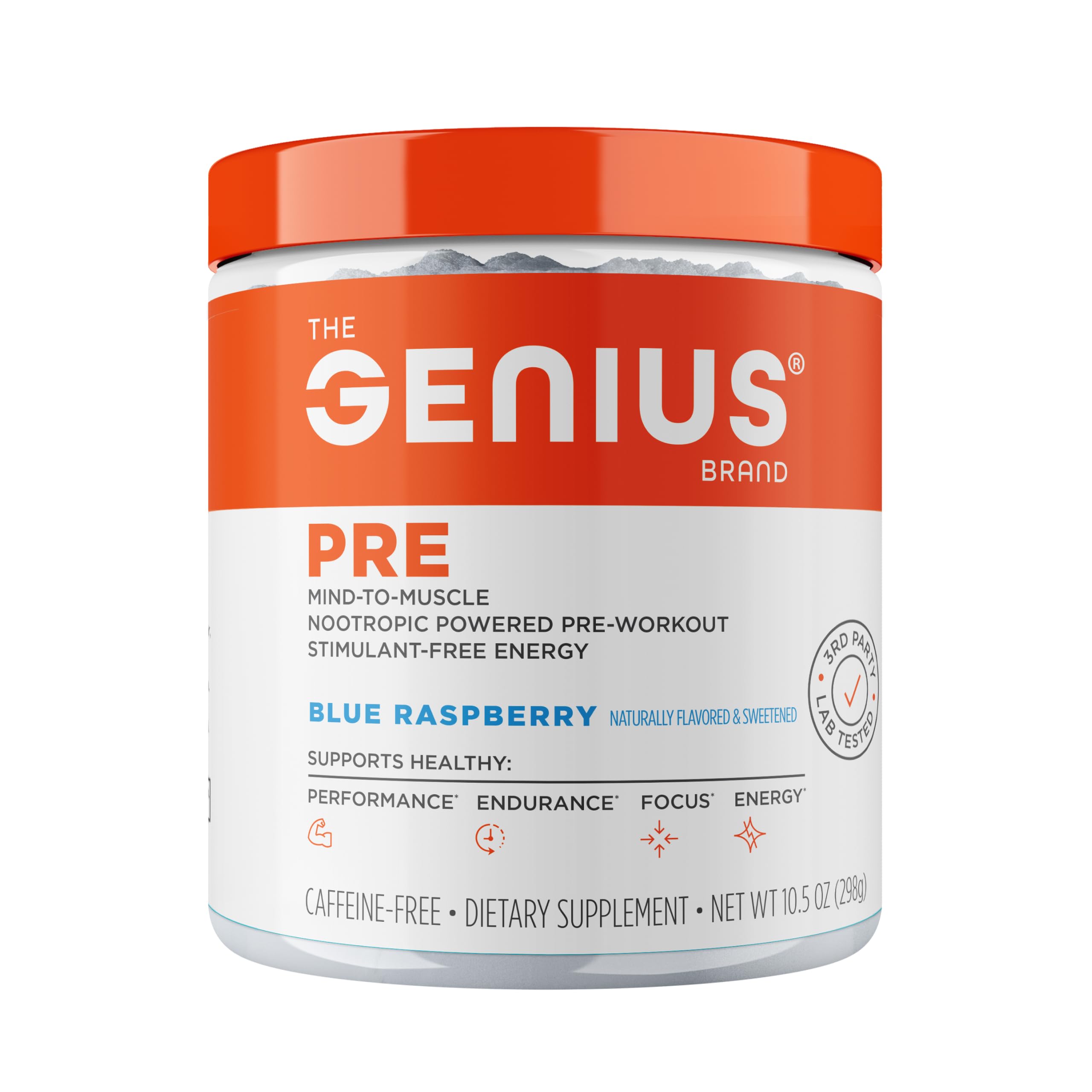 The Genius Brand Genius Pre - Clean Pre-Workout Powder for Energy, Focus & Fitness Support - No Artificial Flavors, Preservatives, or Proprietary Blends - Non-GMO - 20 Servings - Blue Raspberry The Genius Brand uk supplements
