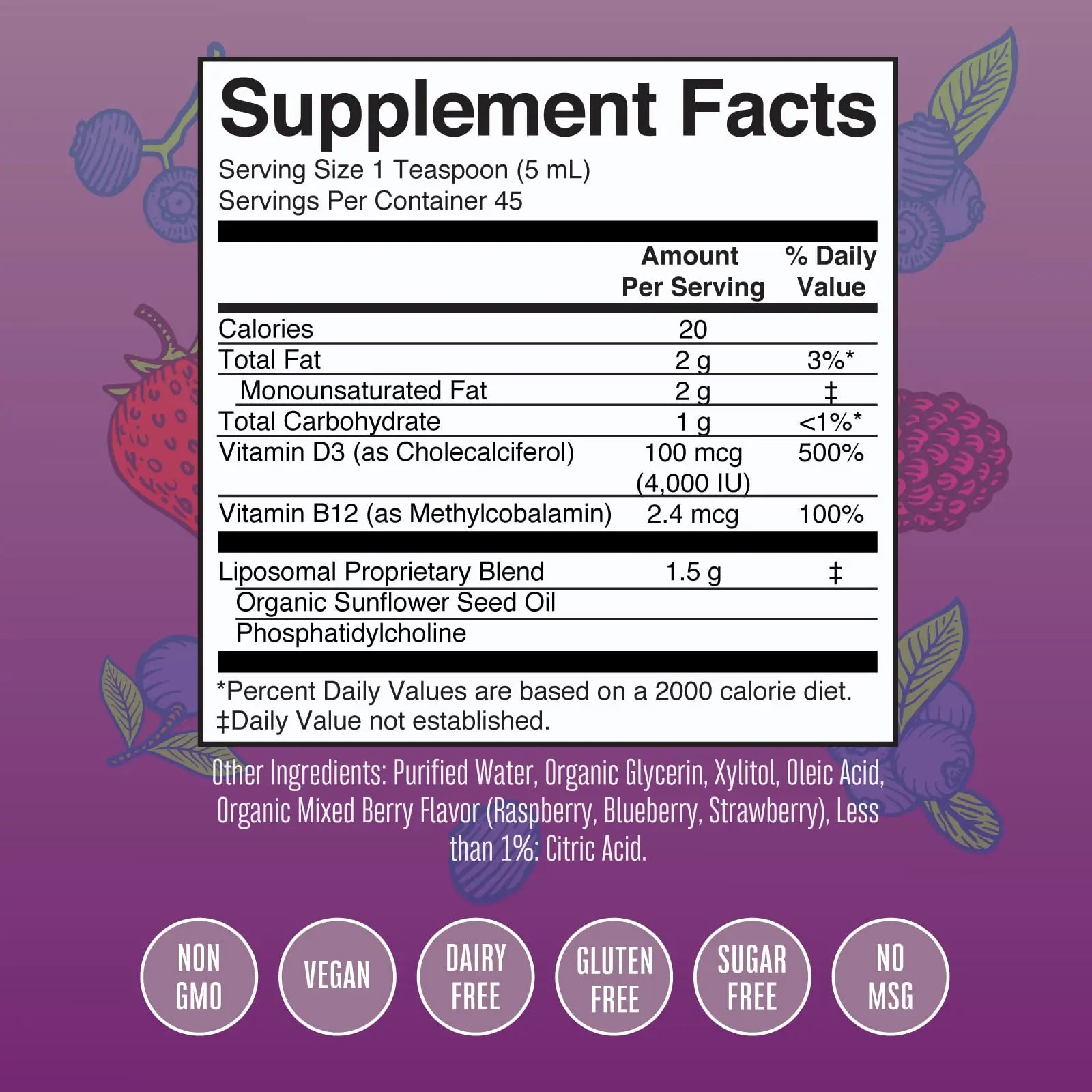 MaryRuth Organics Kids Multivitamin Liposomal (Strawberry Cherry & Vanilla) & Vitamin D3 Liposomal (Mixed Berry) Clean Label Project Verified MARYRUTH'S uk supplements