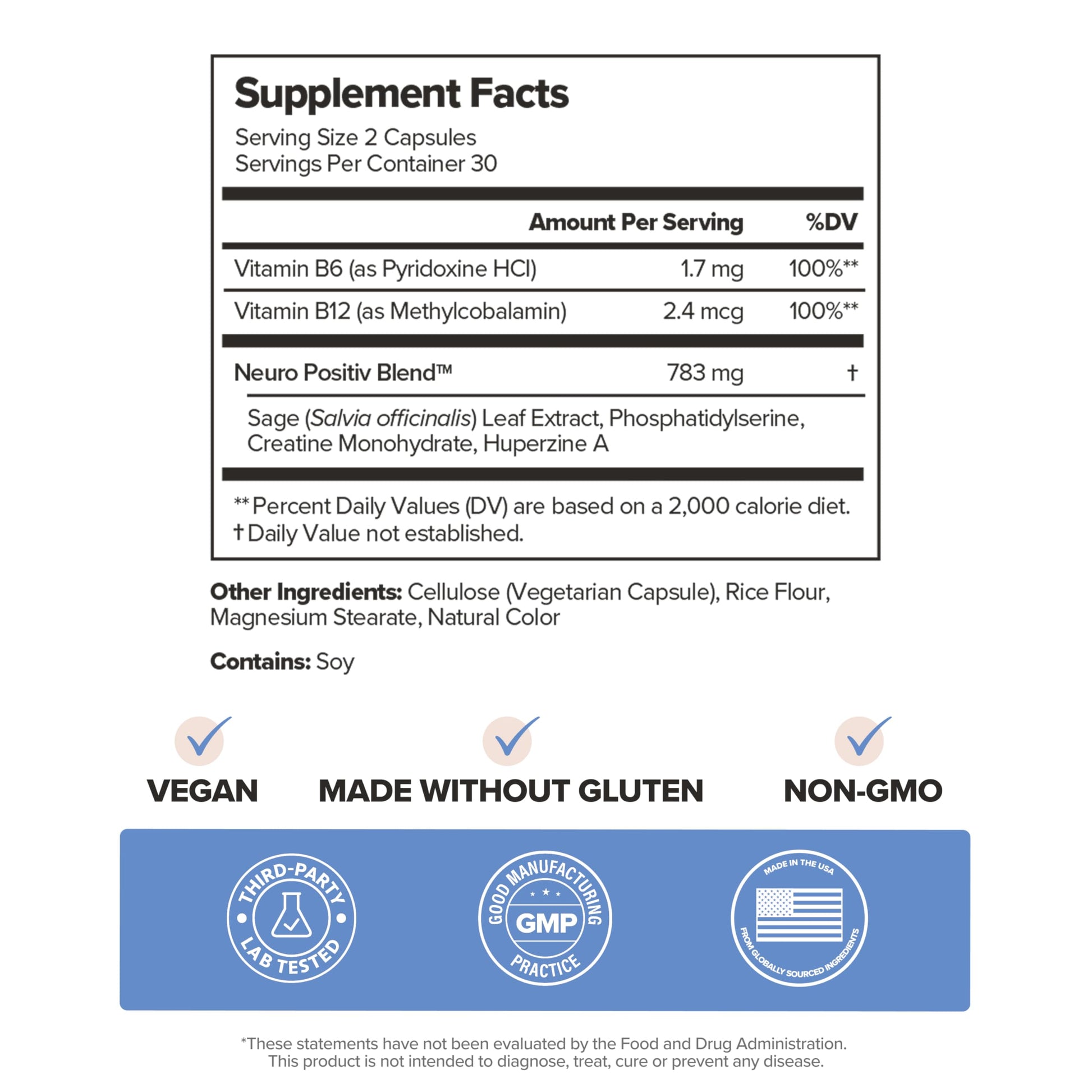 MENO Brain Health + Memory Support Capsules – Daily Support for Cognitive Performance, Concentration & Healthy Brain Aging – with Phosphatidylserine, Creatine, Sage Leaf & Huperzine A – 30 Servings O Positiv uk supplements