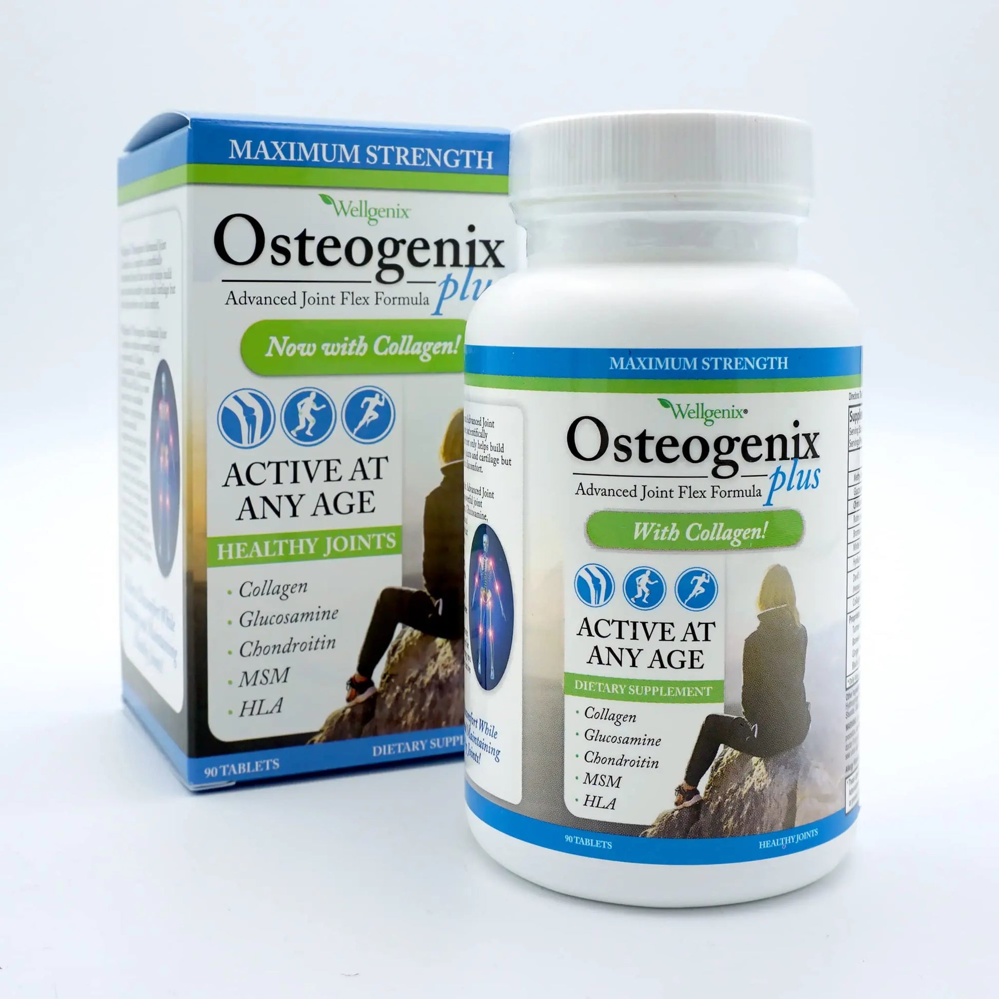 Wellgenix Osteogenix Advanced Joint Flex Formula (90 Ct) - Knee Supplement with Collagen II, Glucosamine, Chondroitin, MSM & HLA - Lubrication & Discomfort Support Tablets for Men & Women Wellgenix uk supplements