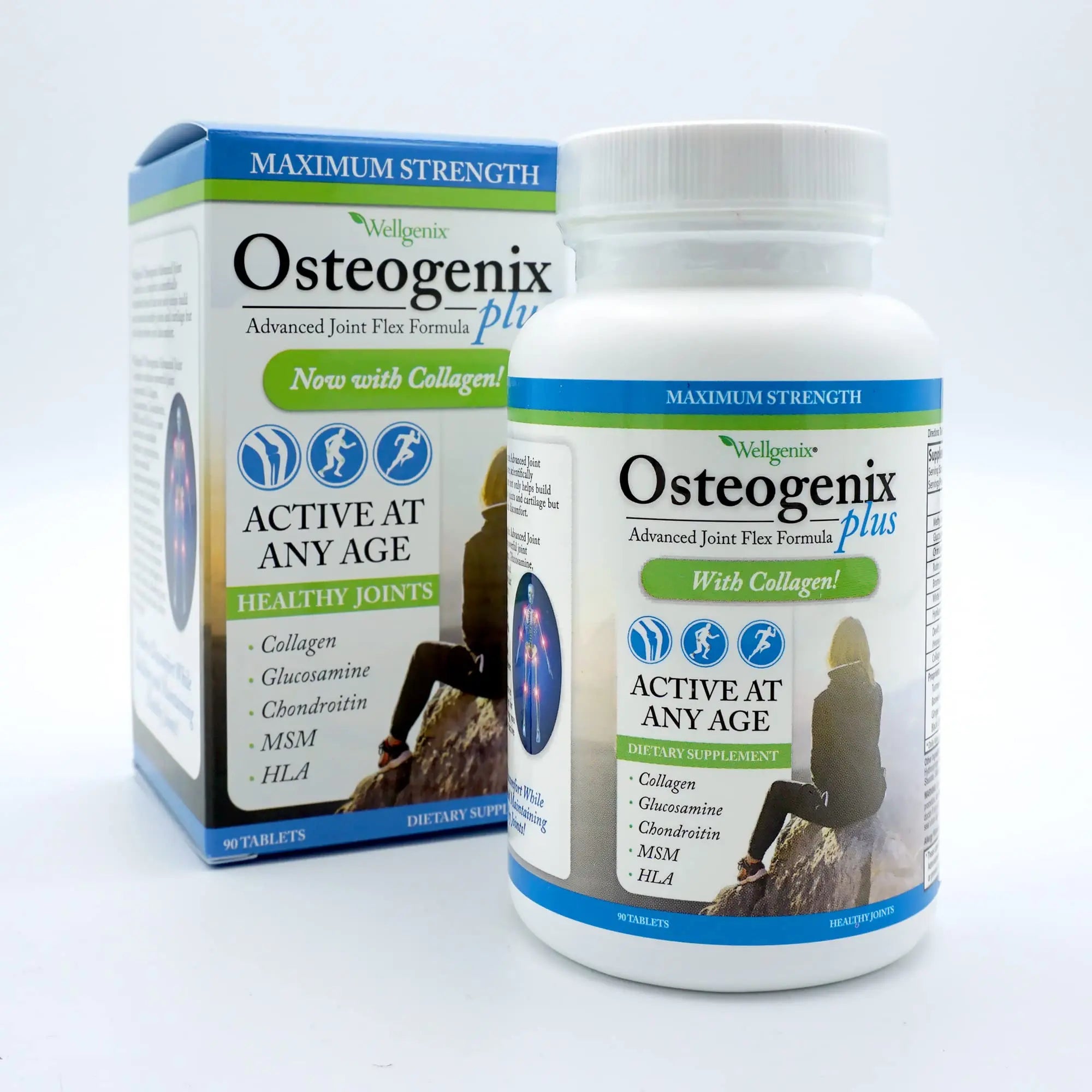 Wellgenix Osteogenix Advanced Joint Flex Formula (90 Ct) - Knee Supplement with Collagen II, Glucosamine, Chondroitin, MSM & HLA - Lubrication & Discomfort Support Tablets for Men & Women Wellgenix uk supplements