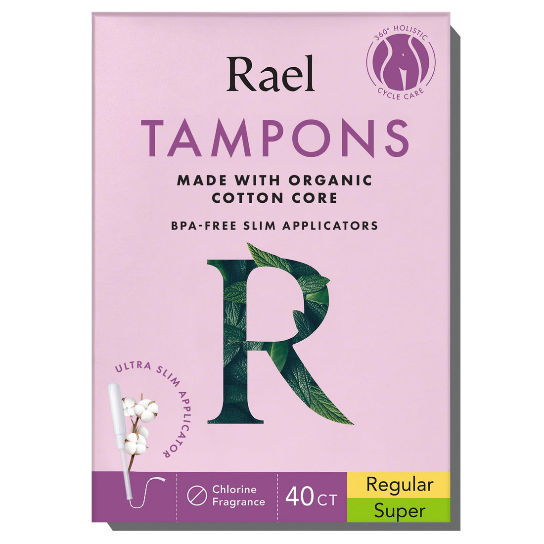 Rael Tampons, Slim Applicator Made with Organic Cotton Core - Tampons Multipack, Regular and Super Rael uk supplements
