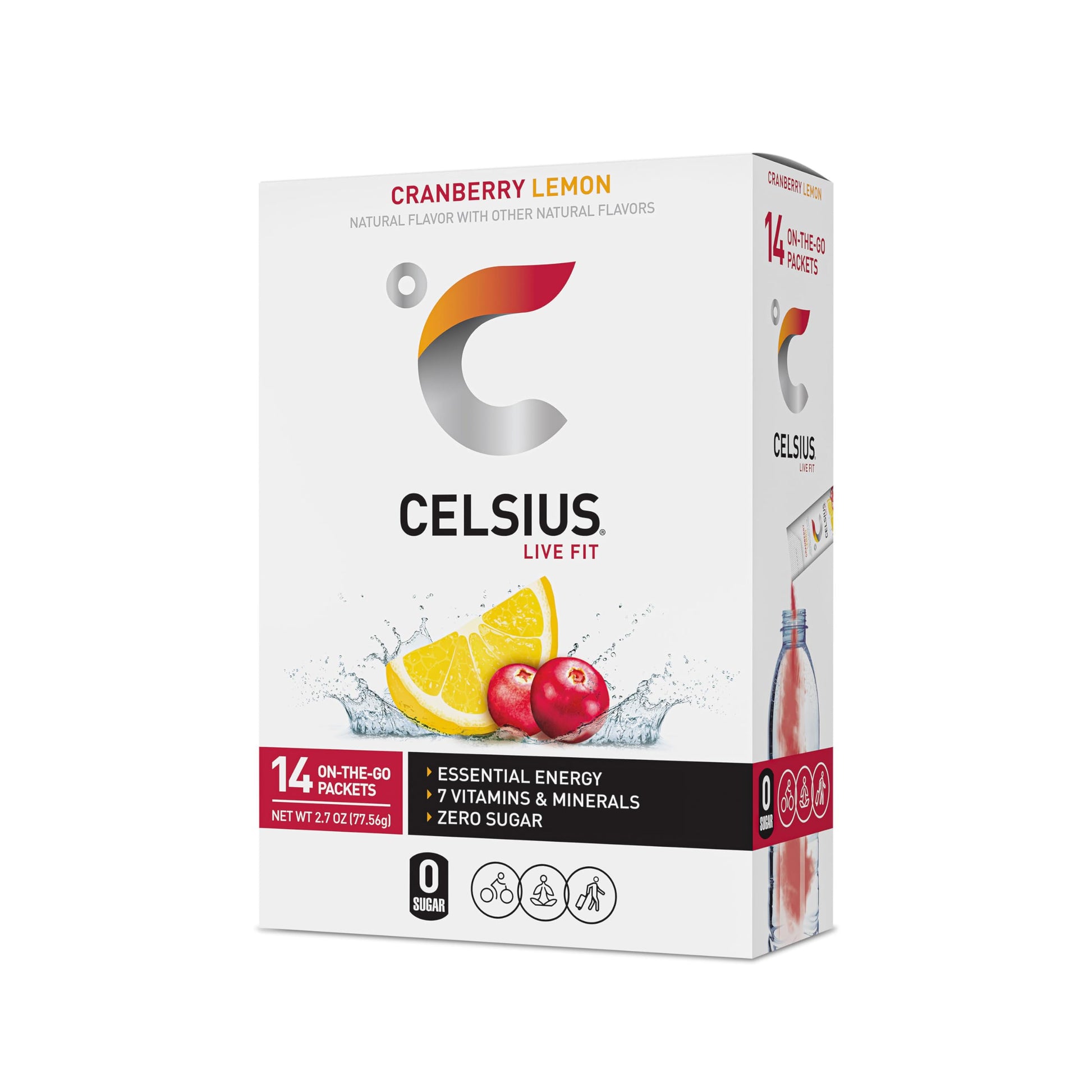 CELSIUS On-the-Go Powder Stick Packs, Cranberry Lemon, 2.7 Ounce - 14 Count CELSIUS uk supplements