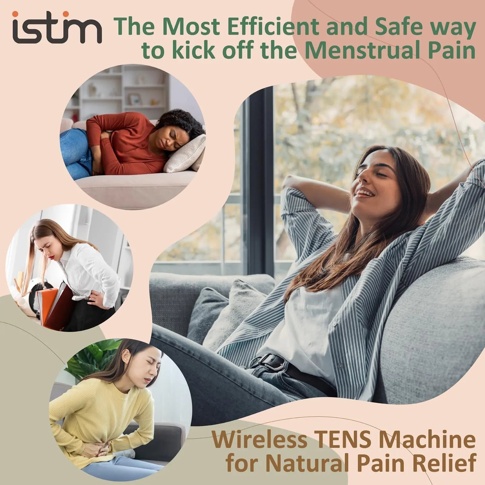 iStim S1 Wireless TENS Unit for Menstrual Relief – Period Pain Relief Device for Period Cramps and Back Pain, TENS Machine with Heat, Rechargeable Drug-Free TENS Massager with Japanese Gel Pads iSTIM uk supplements