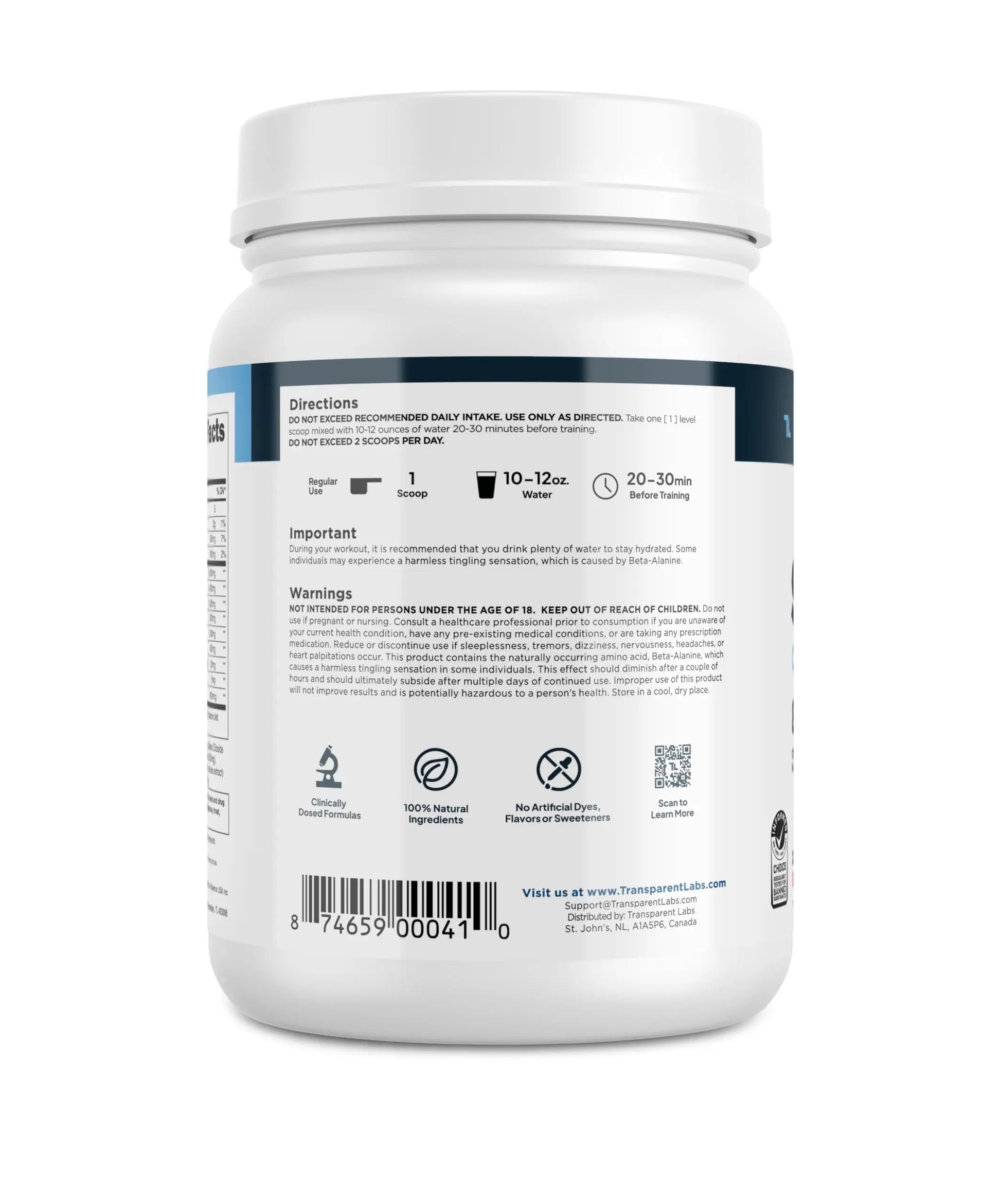 Transparent Labs Stim-Free Pre-Workout - Caffeine & Stim Free Pre Workout Powder for Men and Women with Beta Alanine Powder, Citrulline Malate, & elevATP - 30 Servings, Strawberry Lemonade Transparent Labs uk supplements