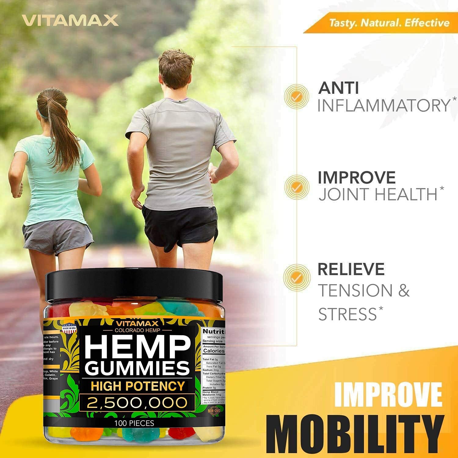 Vitamax Hemp Gummies - Great for Peace & Relaxation - 2,500,000 - Natural Fruit Flavors Vitamax uk supplements