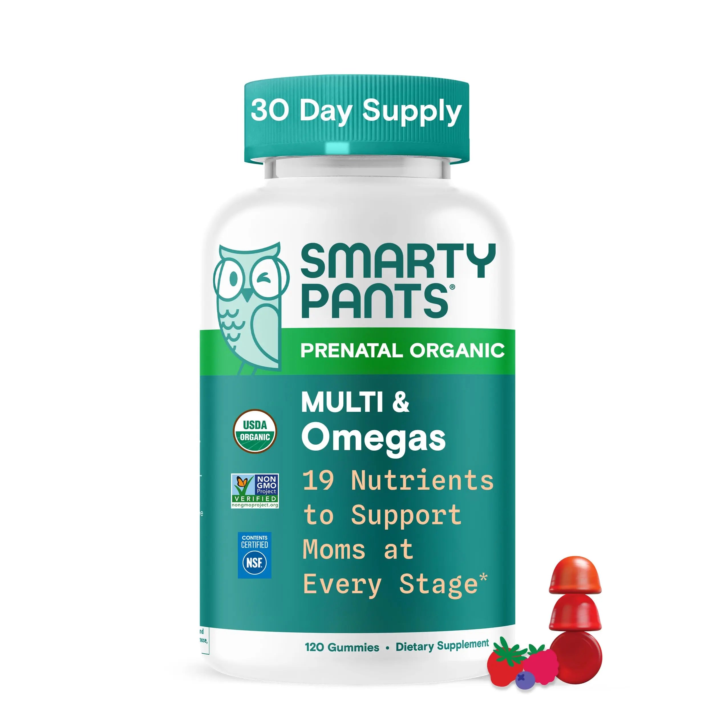 SmartyPants Organic Prenatal Vitamins for Women, Multivitamin Gummies: Biotin, Methylfolate, Omega 3 (ALA), Vitamin D3, C, Vitamin B12, B6, A, K2 & Zinc SmartyPants uk supplements