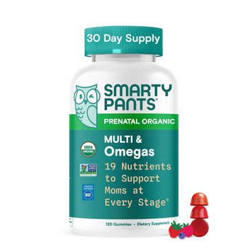 SmartyPants Organic Prenatal Vitamins for Women, Multivitamin Gummies: Biotin, Methylfolate, Omega 3 (ALA), Vitamin D3, C, Vitamin B12, B6, A, K2 & Zinc SmartyPants uk supplements