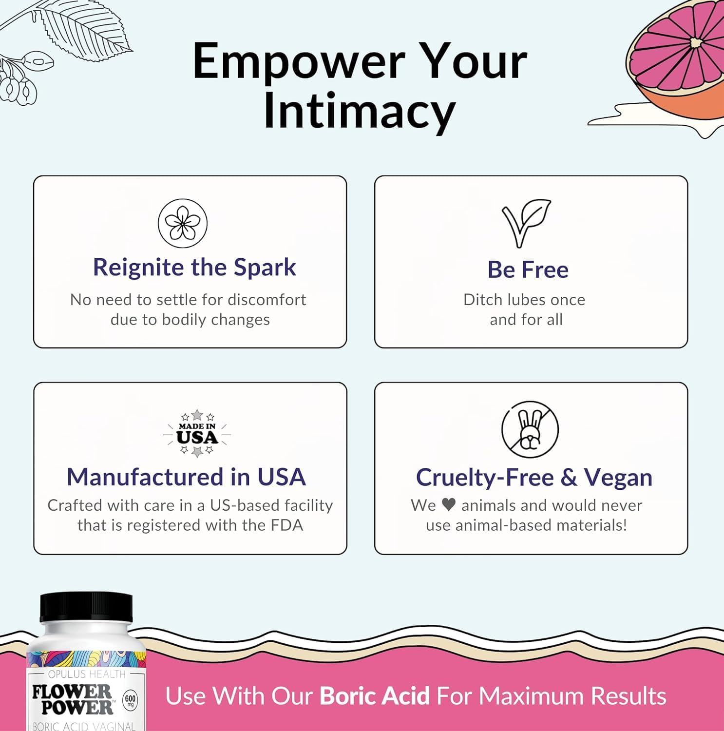 Flower Power ‘She Juicy’ Supplement for Vaginal Health | Slippery Elm Bark | Feminine Flower Power uk supplements