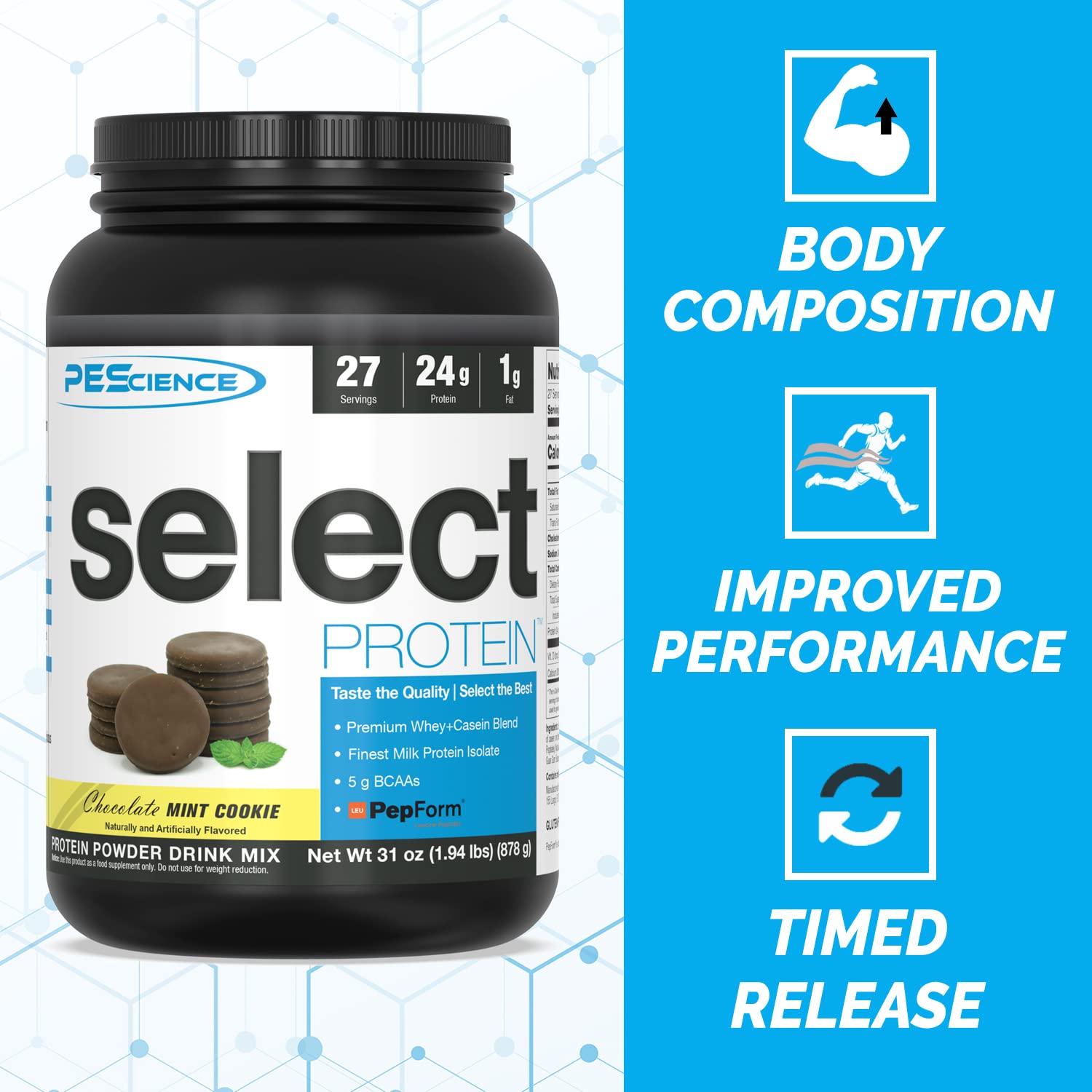 Select Protein Chocolate Mint Cookie 27 PEScience uk supplements