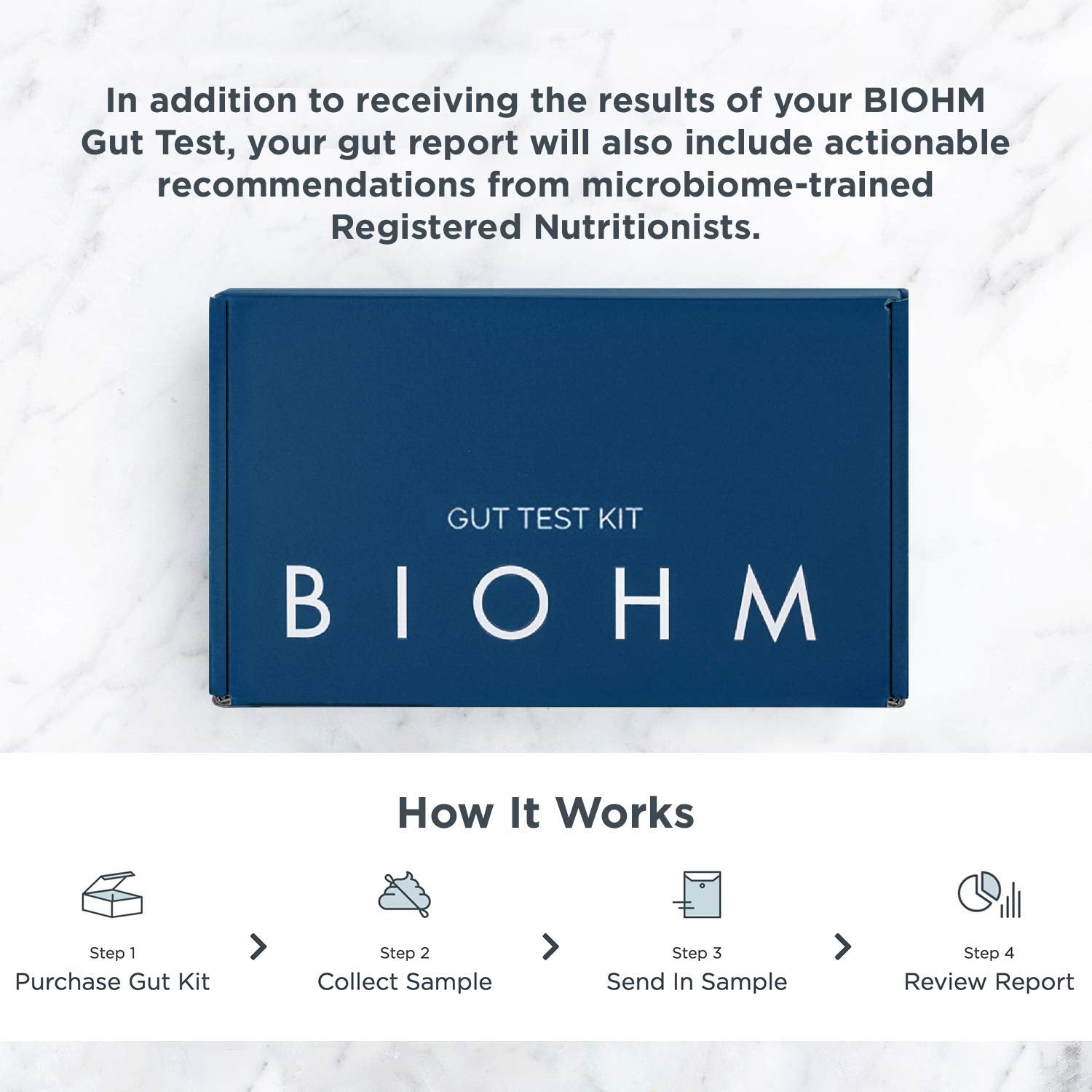 BIOHM Gut Health Test Kit for Microbiome and Digestive Health Analysis, Home Test Kit with Gut Score, Easy-to-Read Results and Actionable Recommendations BIOHM uk supplements