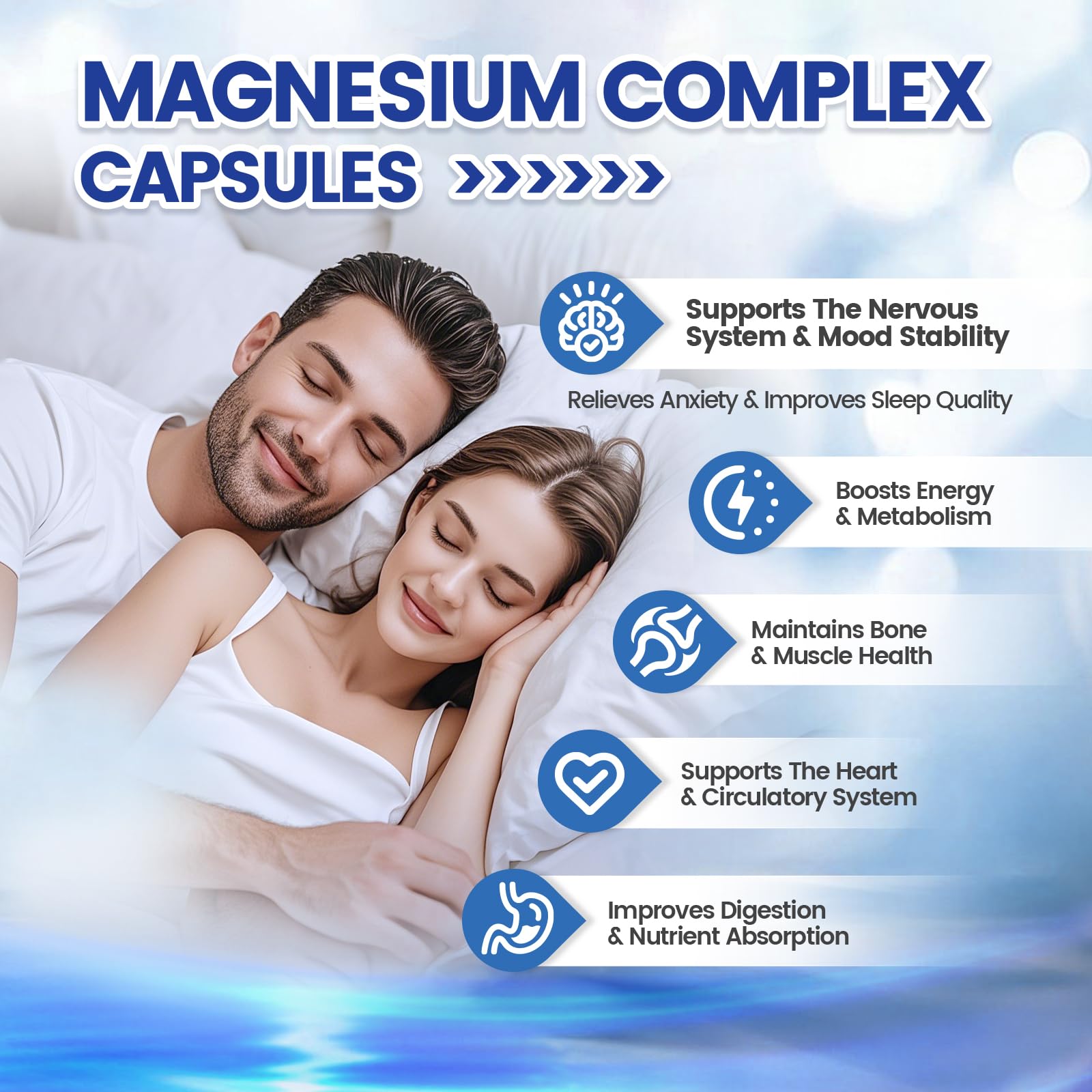 1000mg Magnesium Complex Capsules, 8-in-1 Magnesium Glycinate, Citrate, Malate, Taurate, Oxide, Carbonate, Aspartate, Orotate - 240 Capsules VivoNu uk supplements