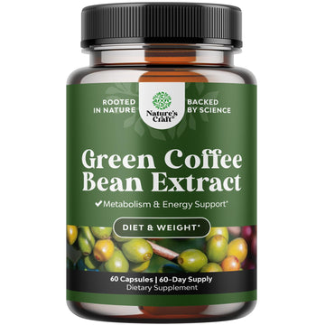Pure Green Coffee Bean Extract - Super Energizing Green Coffee Extract with 50% Chlorogenic Natures Craft uk supplements