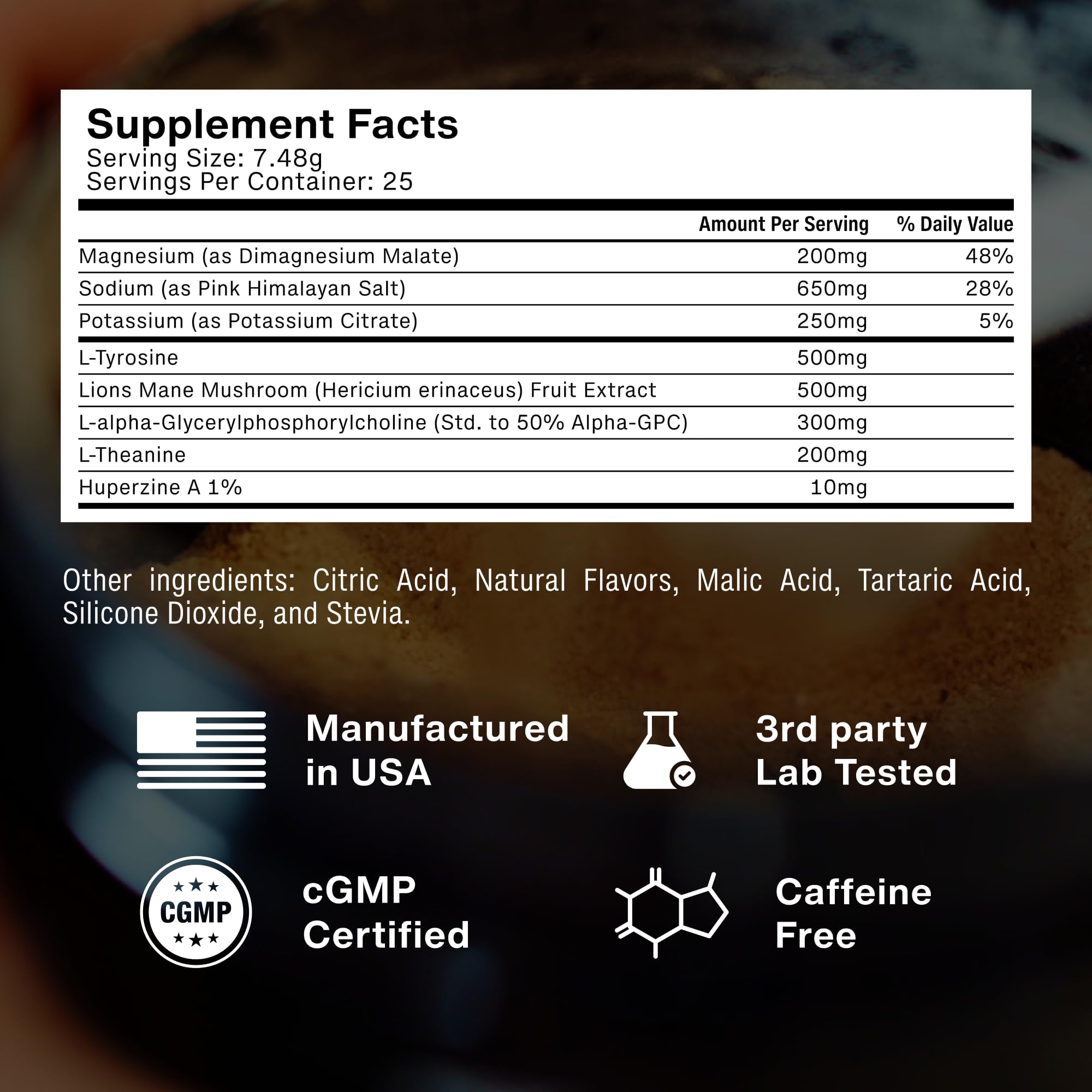 PRSNT Nootropic Focus Powder | Mango 25 Servings | Caffeine-Free, Sugar-Free | Supports Focus, Energy, Mental Clarity | Nootropic + Electrolytes Hydration Focus Drink Mix PRSNT uk supplements